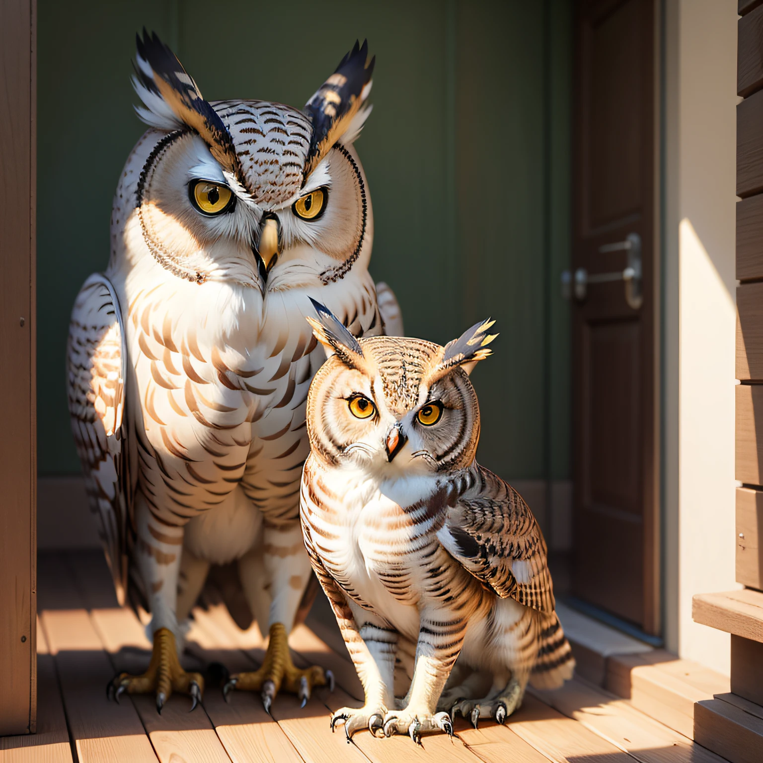 Owl Primary Works, qualidade superior, melhor qualidade, Arte Oficial, Beautiful and Aesthetic, limpa unica,e com um gato,