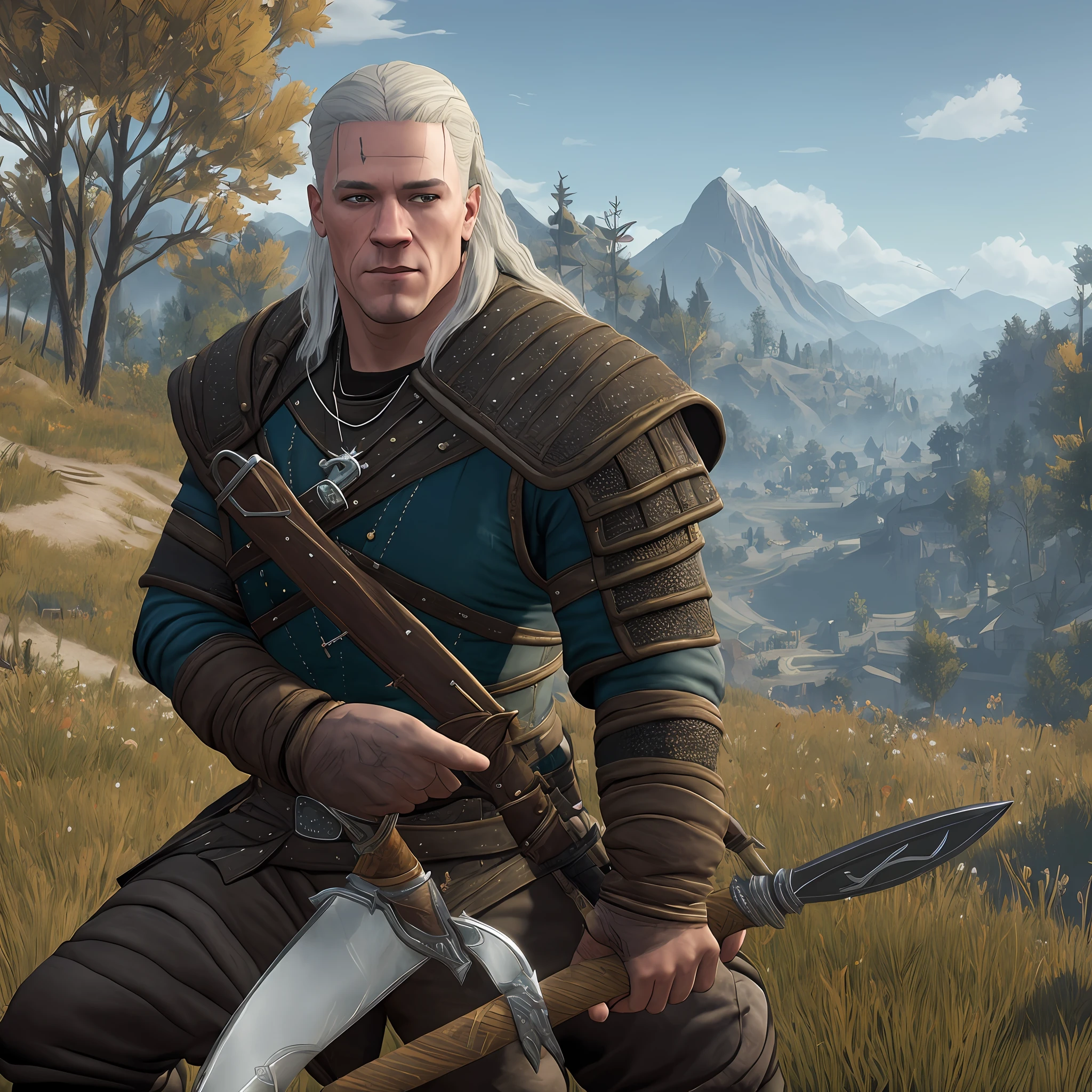 John cena, The witcher, realista, espada longa,