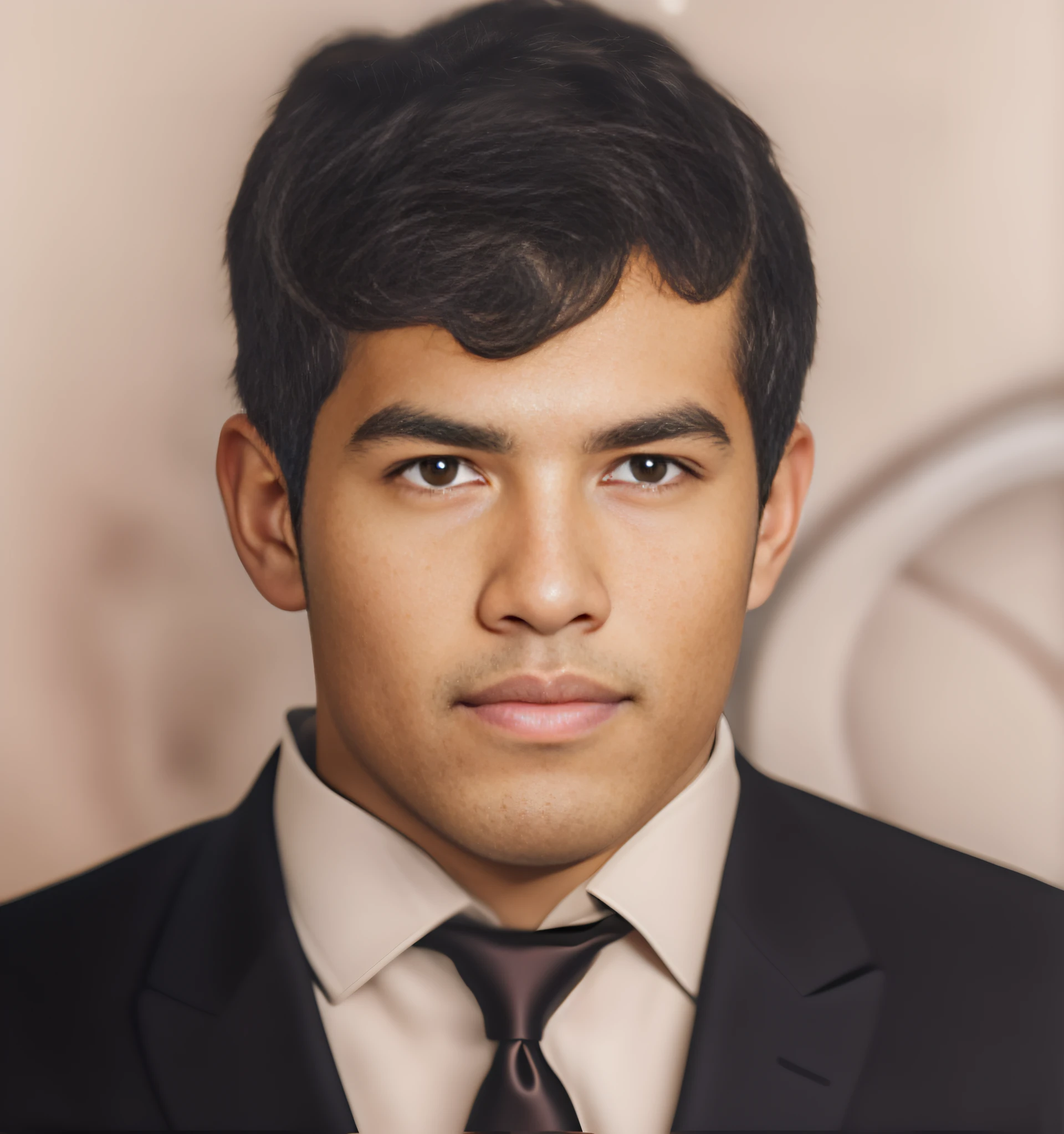 enhance and improve the definition of this latin boy's image, without disfiguring him, without turning him into another person, high level of detail, in high definition and accurate details, no beard, high realism, hyper realism, super real, skin with highly detailed texture, mouth with smooth lip philtrum, clean-shaven face