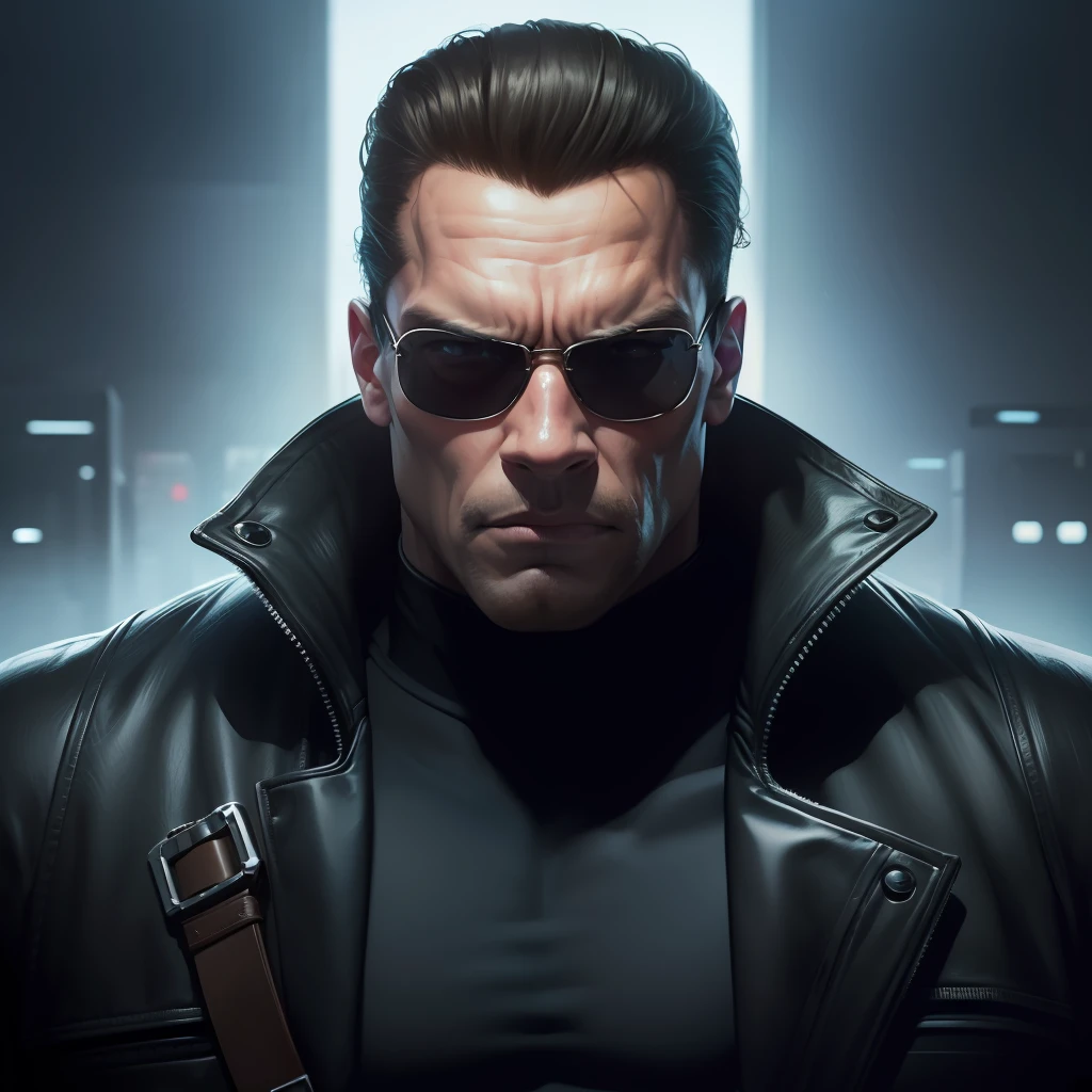 Retrato de Arnold Schwarzenegger Neo da Matrix, detalhes intrincados, perfect features, Dramatic, Cinematic lighting, Highlight lighting, SSAA, smooth rendering, no noise --testp --ar 2:3 --video --no lazy prompts