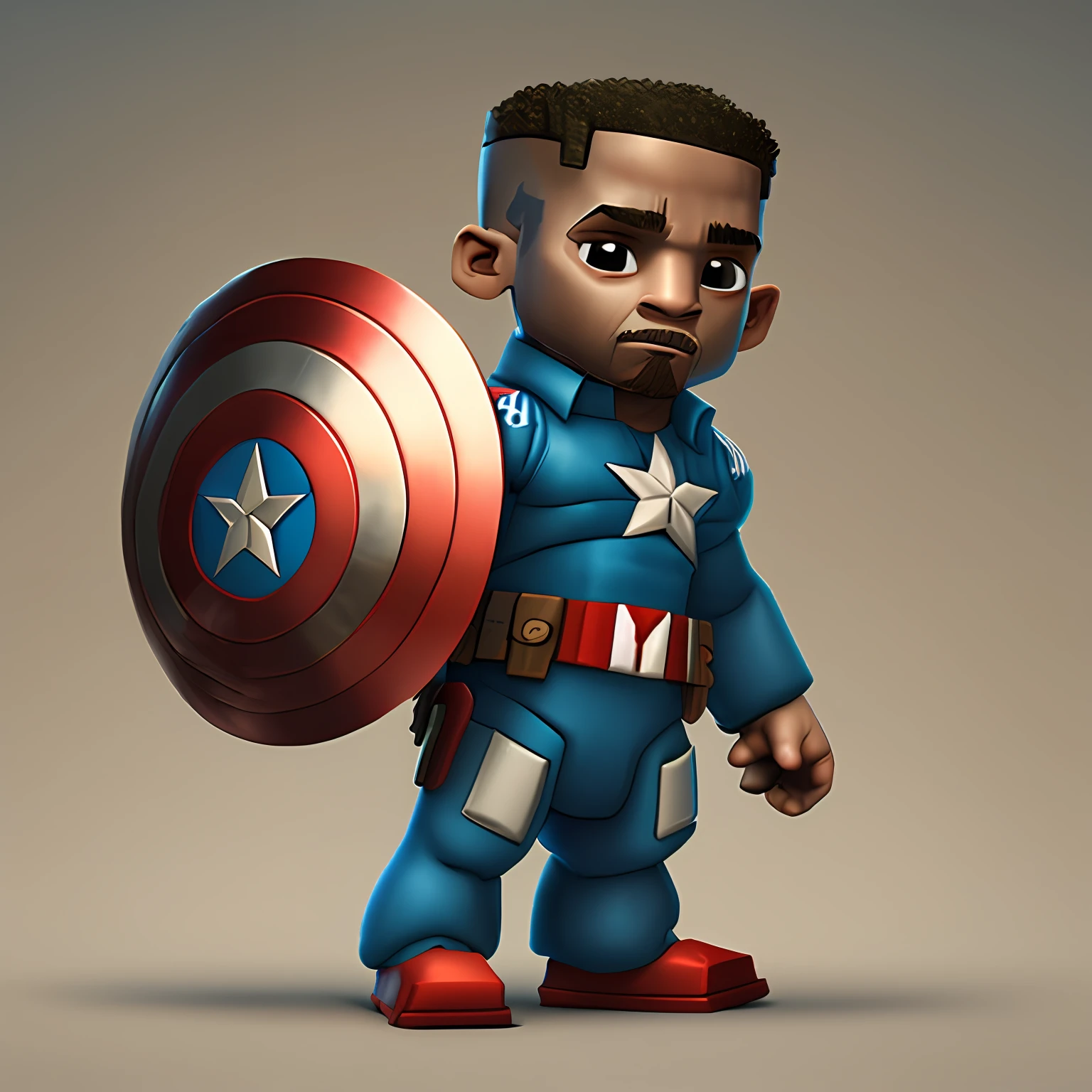 Steve from Minecraft dressed as Captain America, (estilo Minecraft), CBZBB, detalhado, fantasia, oniric, surrealismo, super fofo, trending in artstation, 4K, 8K