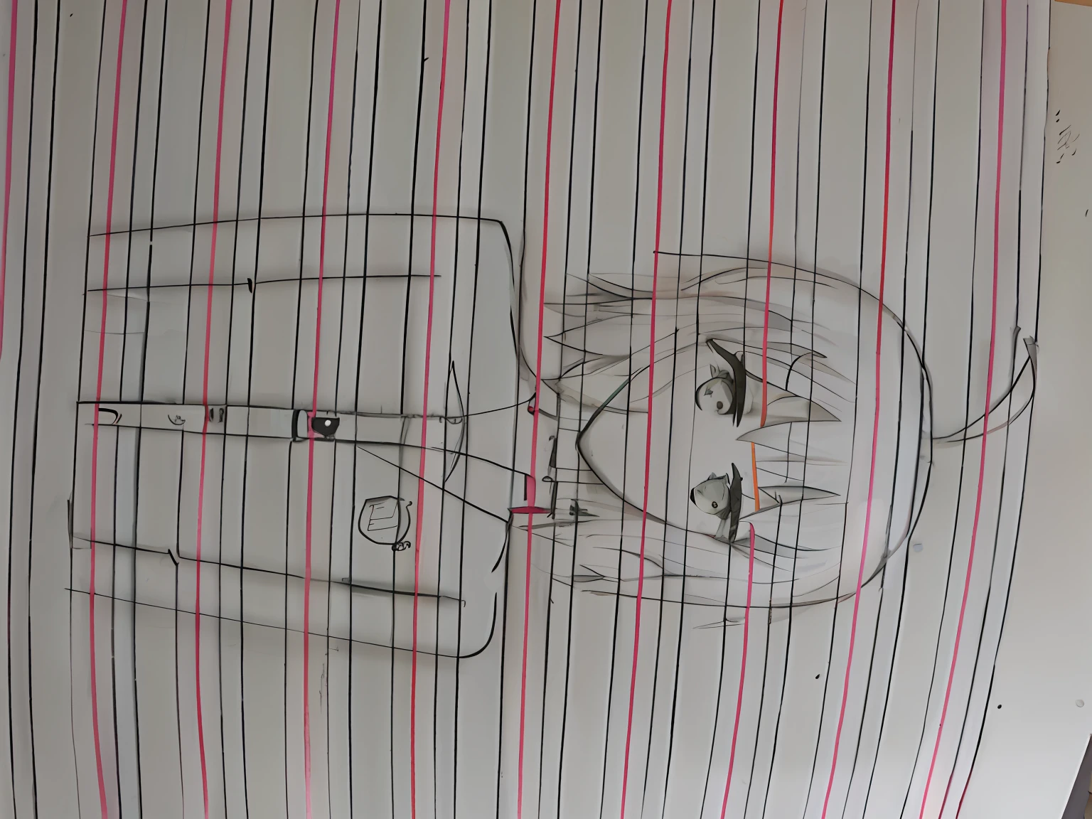 Draw a cat with a fork and a knife on a piece of paper, an anime drawing, anime shading), as an anime character, faded drawing, no shade, Anime Paintings, full body portrait of a short!, anime shading, anime figure, full bodyesbian;, anime style drawing, comic drawing, full body drawing, Shading!!!, very very low quality picture