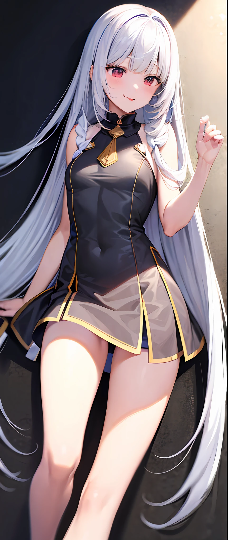 best quality,masterpiece,white background,upper body,Fair skin,blunt bangs,gladient hair,loosen clothing around the neck,look down on,extremely long hair,spreading hair,ivory hair,loafers,wet,,young,girl,open one's mouth,looks away,stick out tongue