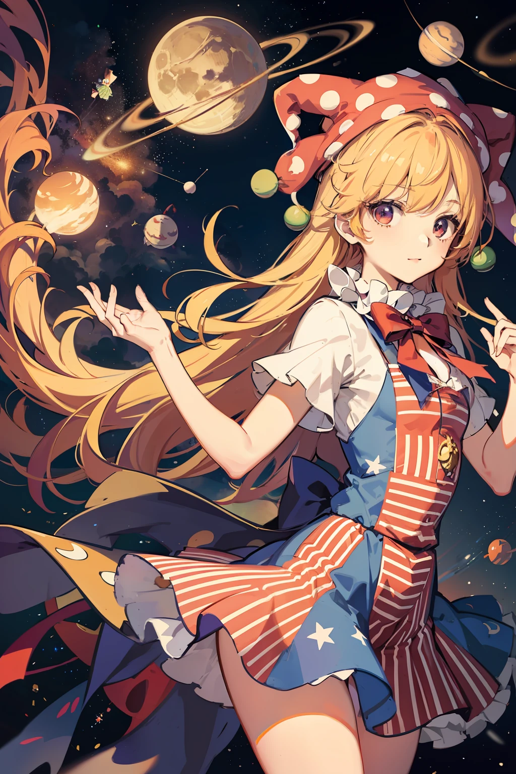 Clownpiece,Touhou Project,Floating in outer space