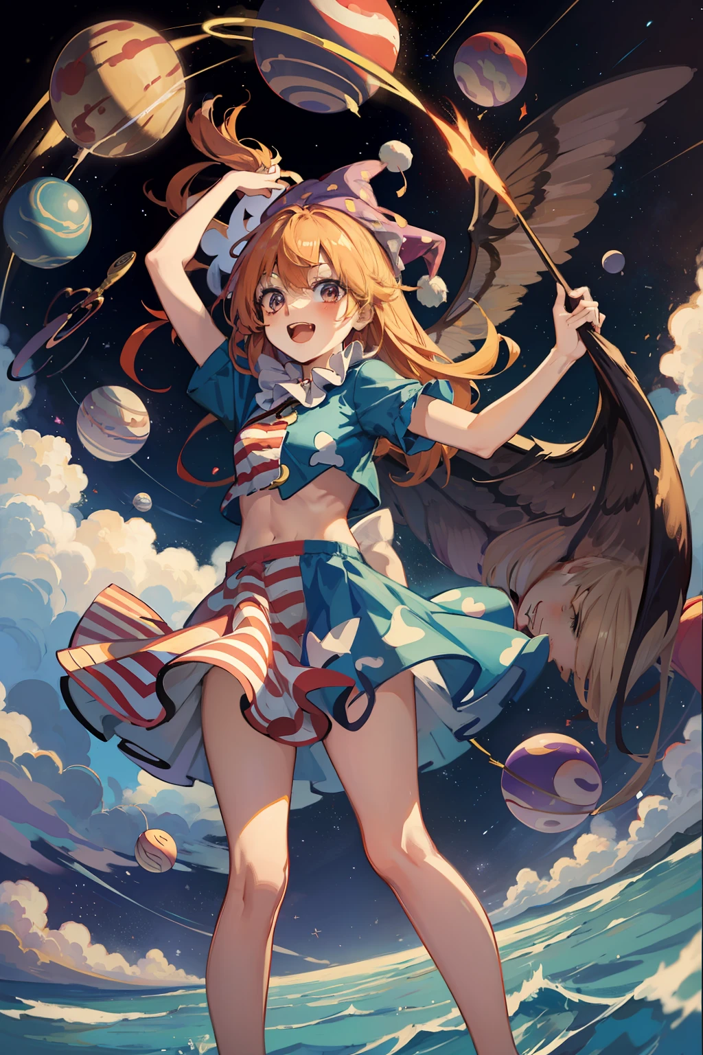 Clownpiece,Touhou Project,Floating in outer space