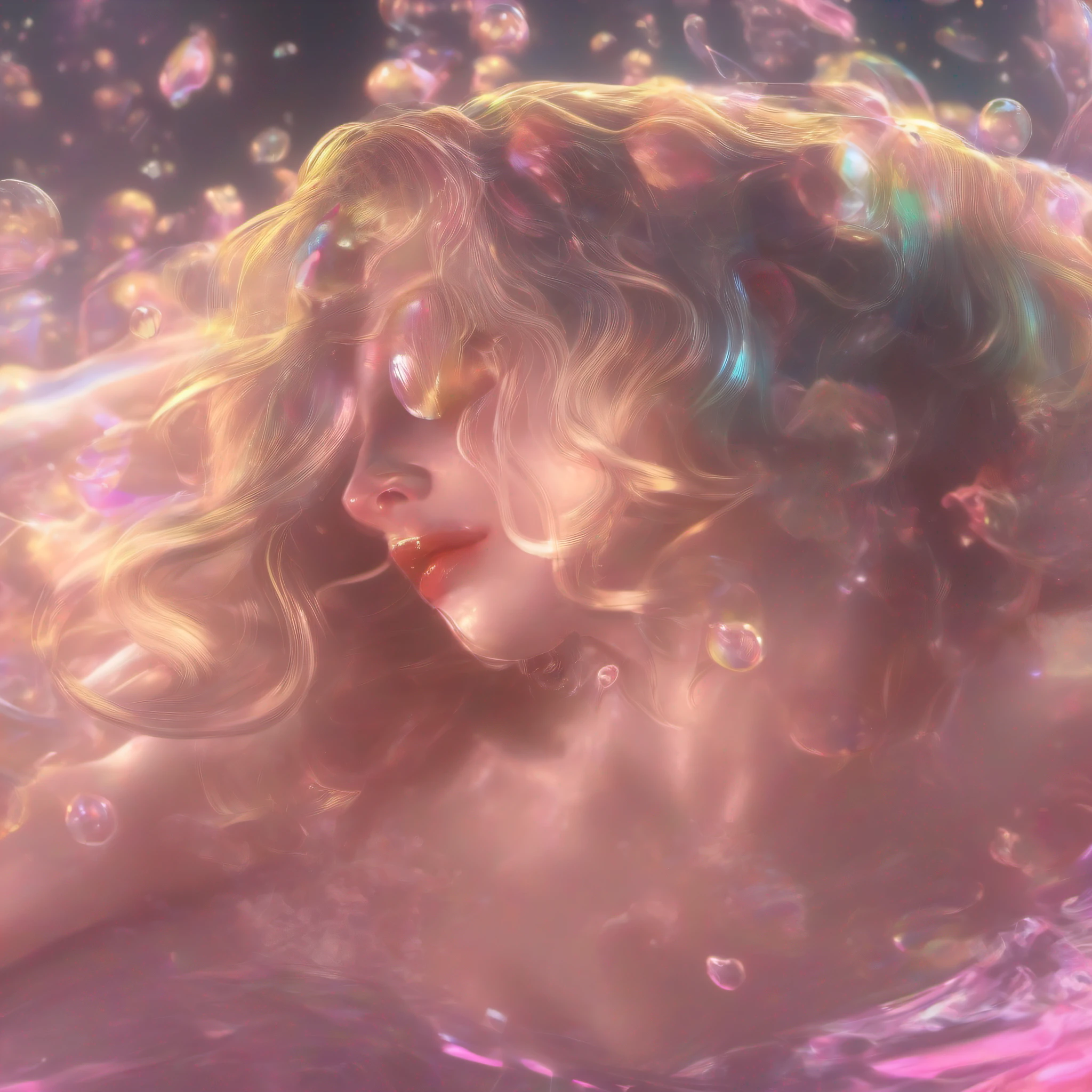 rainbow, rainbow transparente, Cute Liquid 1girl vampire in cloth bodysuit, dance, (translucent skin), Drop of water, bolha, obra-prima, melhor qualidade, rosto claro, tiro distante, luz frontal, vista frontal, com rabo de cavalo curto rosa, ballet shoes, ((grande sorriso quente)), (8k, foto RAW, melhor qualidade, obra-prima:1), rosto claro, soft-lighting, alta qualidade, grain of film, cabelo longo, posando para uma foto, hora dourada, luz manchada e sombra pureerosface_v1, estilo dark fantasy
