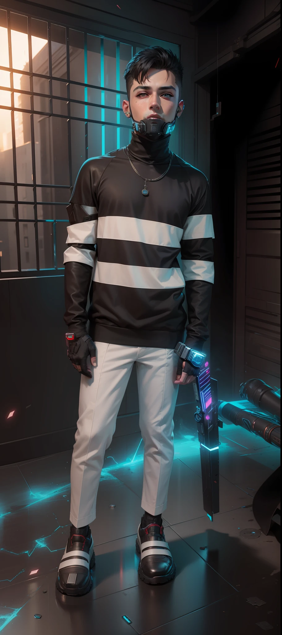 Change background cyberpunk handsome boy , realistic face 8k ultra realistic