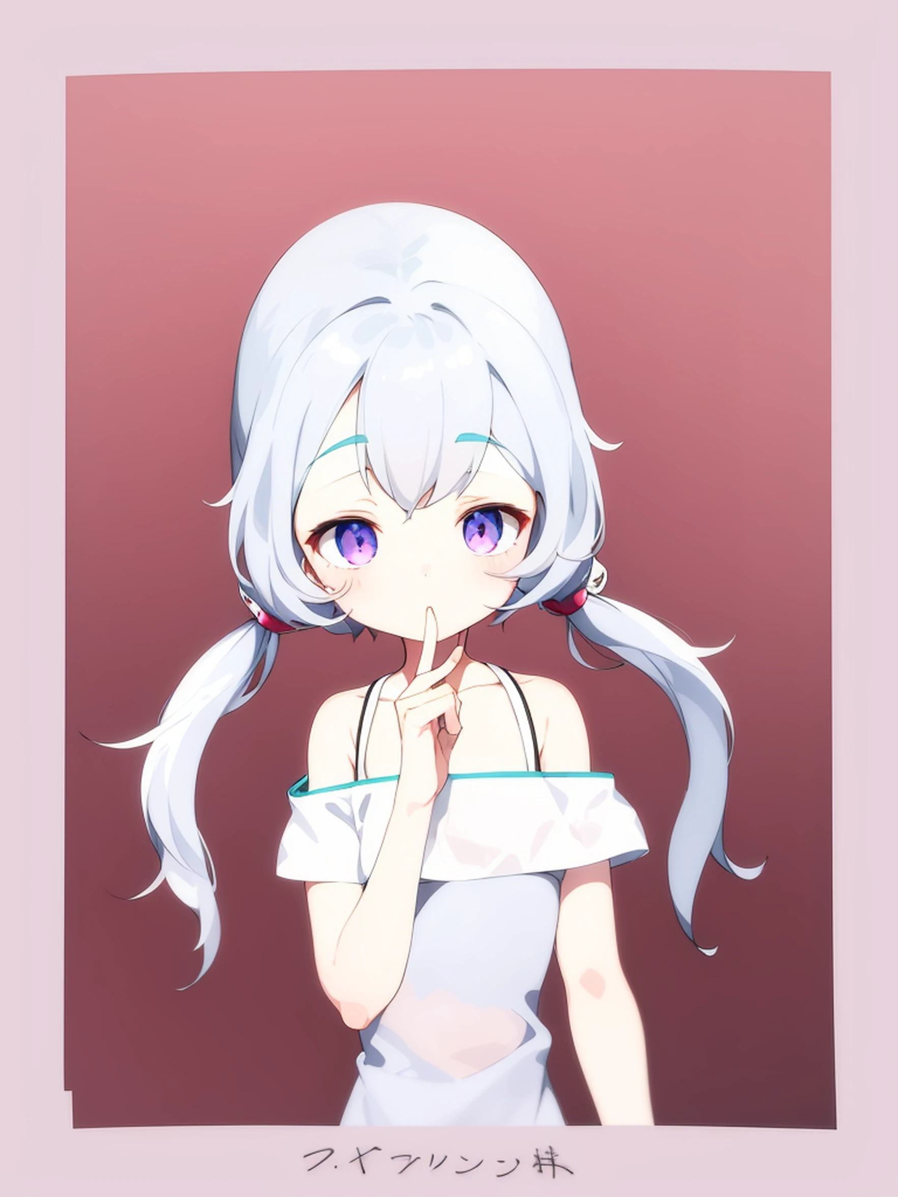 masterpiece, 1girl, anime girl with twintails and a white shirt, flat anime style shading, small li girl, soft anime illustration, white haired deity, girl with white hair,silver hair girl, an anime girl, anime moe artstyle, anime stylized, small lo, piece