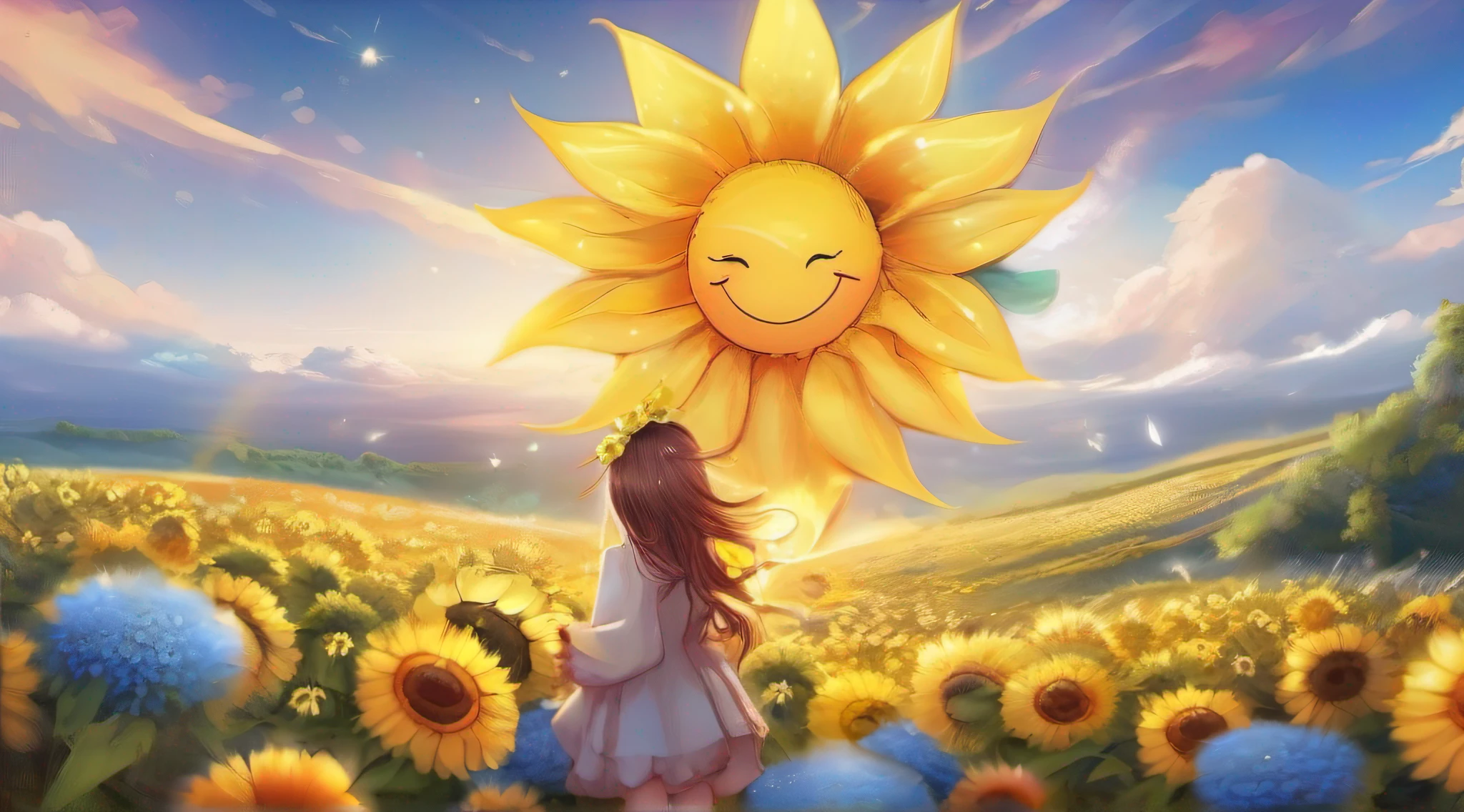 Sun flower、kawaii、twinkle、a smile、The best smile、Radiant、rays of sunshine