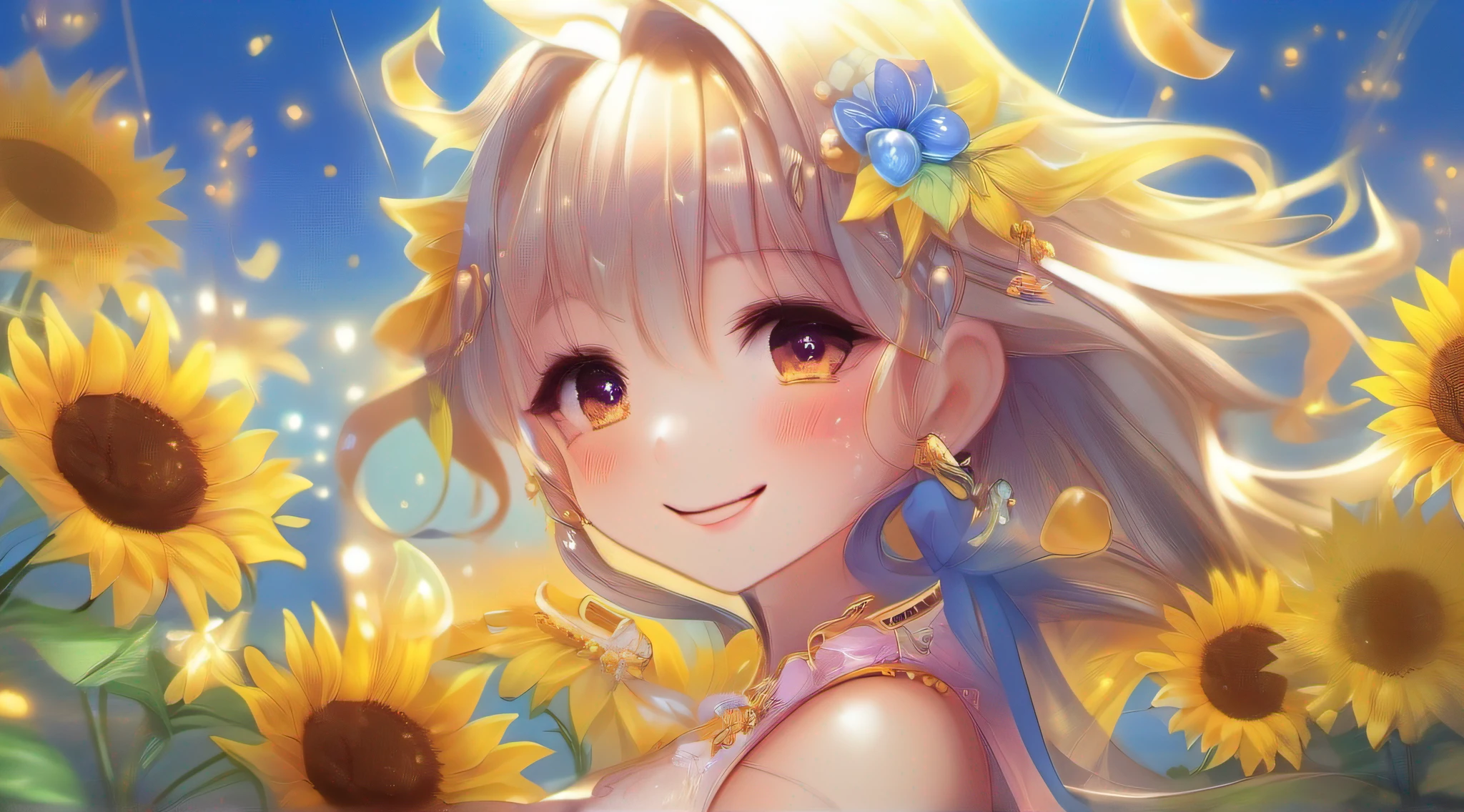 Sun flower、kawaii、shimmer、Cute smile、The best smile、Radiant、rays of sunshine