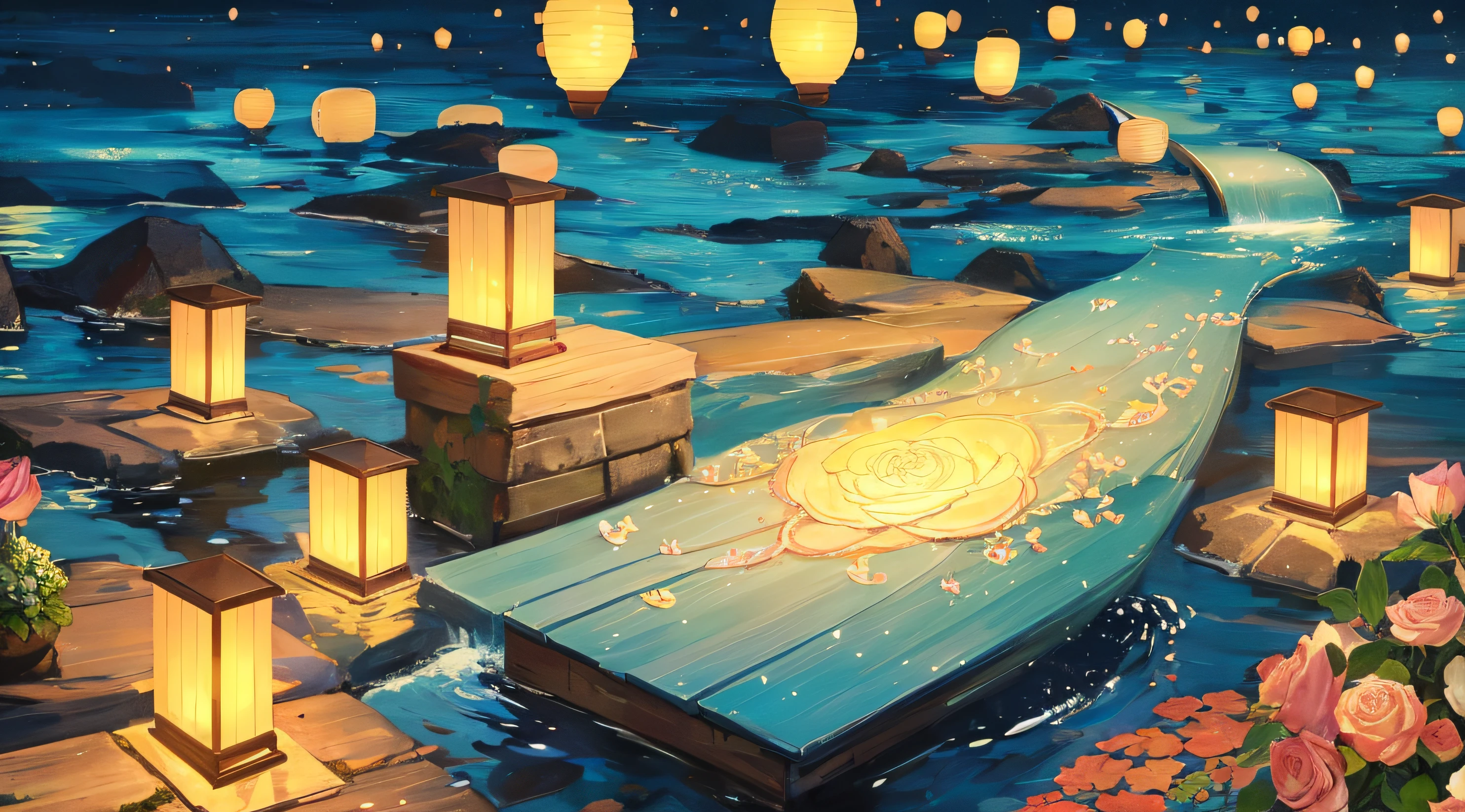That light is the lamp。Such as tens of millions of fish swimming across the river and sea,Countless lanterns slowly rose from the top of the mountain。
.
They sparkle in the darkness of the night,Shine brightly。Like a floating soul,The most magnificent dream,Magnificent,Light up his path。