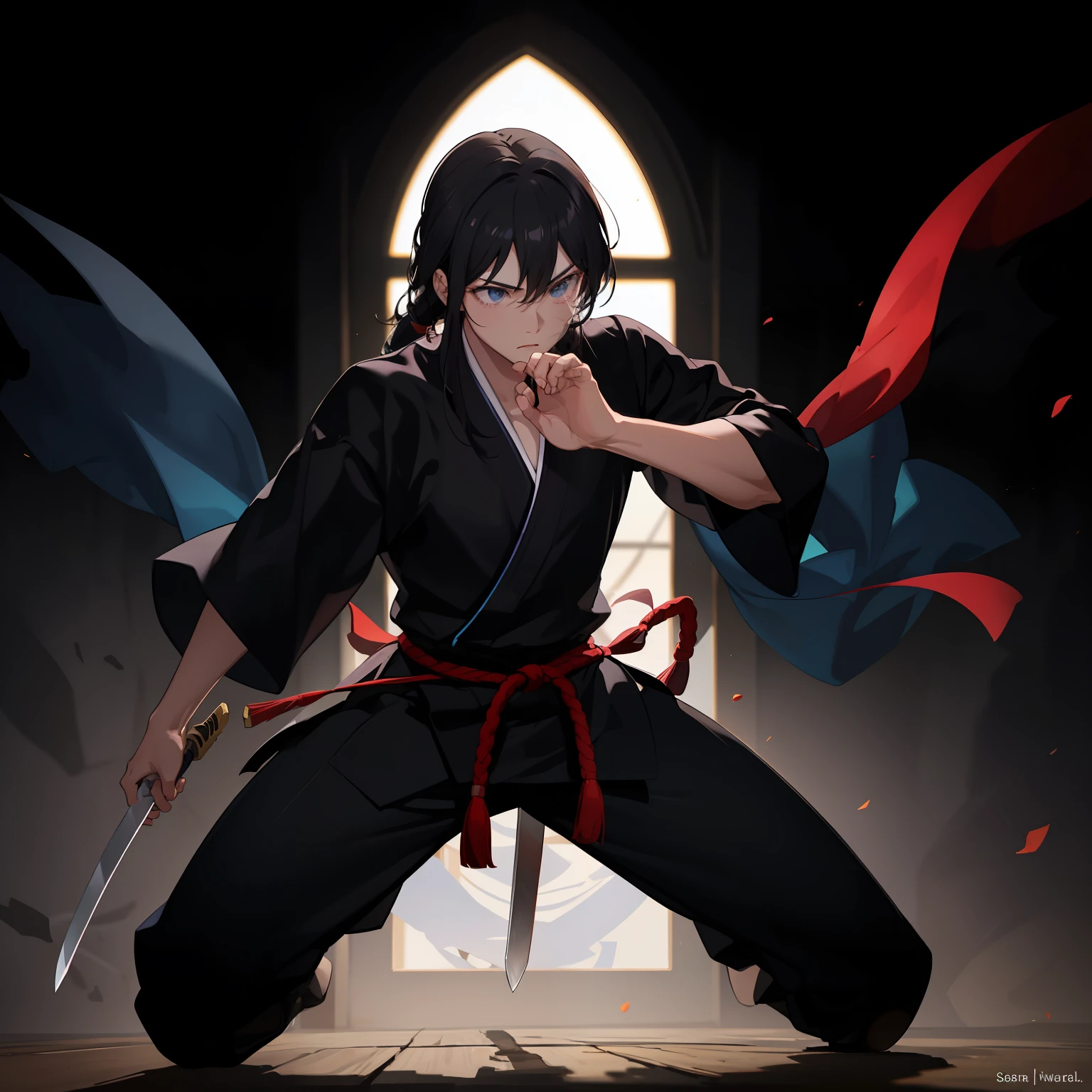 Dark martial arts,The sword,Can't see the face clearly,Dark style