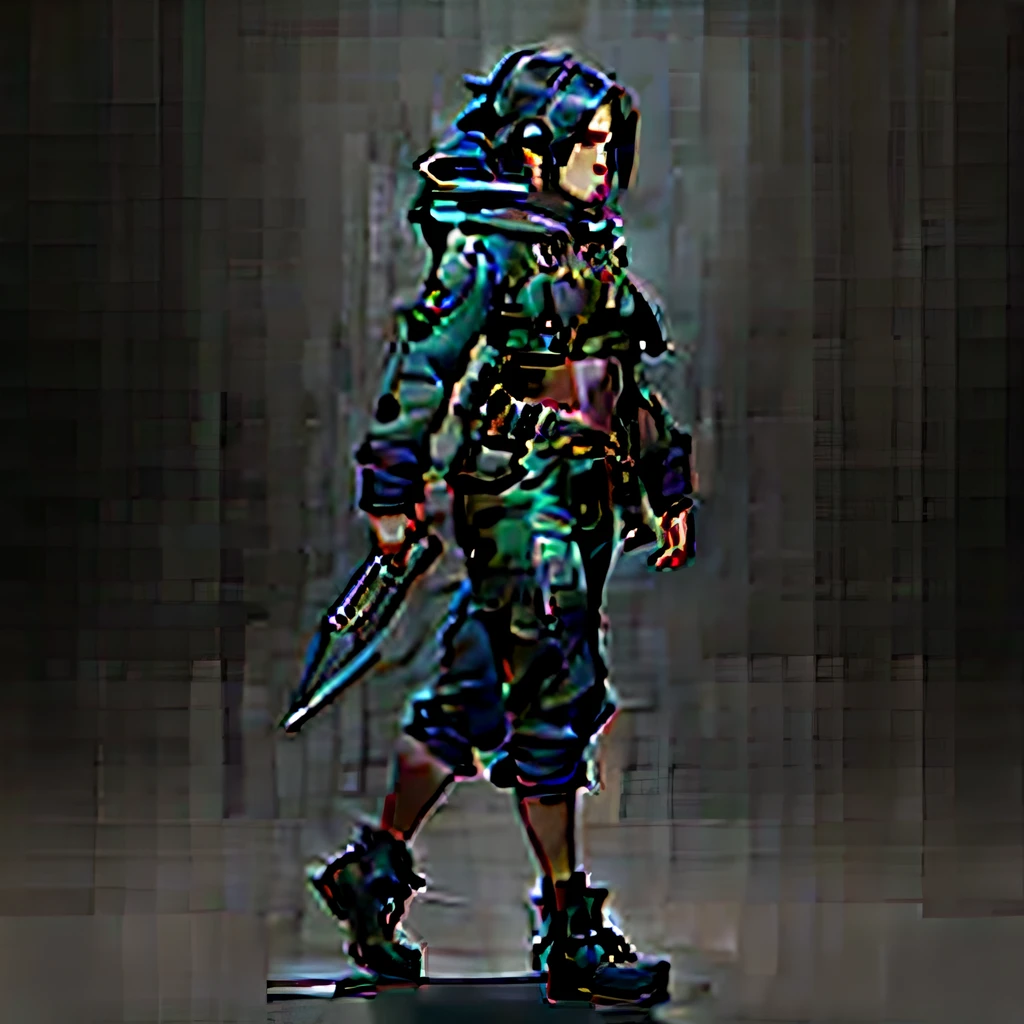 The Rogue Knife walks to the left in continuous motions and walks sideways，Solid background color