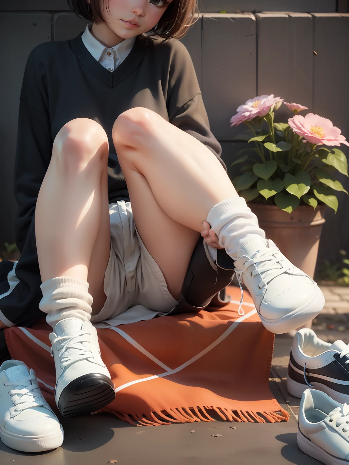 Change your shoes only to small white shoes,Everything else remains unchanged