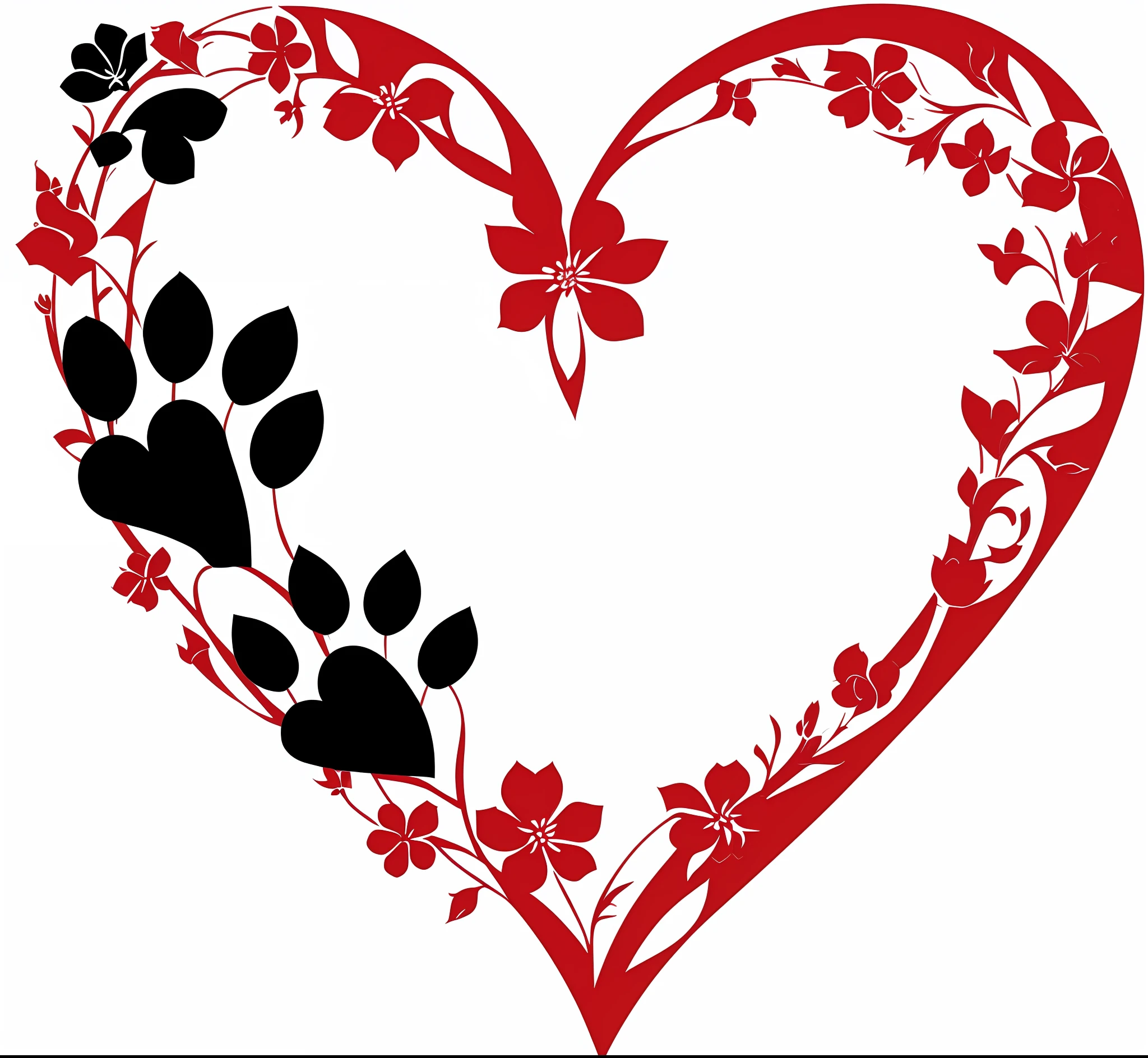 A red heart,There are paws and flowers inside, author:Nina Petrovna Valletova, awww, loverslab, paw art, awww, author:Beta Vukanovic, Heart, hurt, !!!! cat!!!!, author:Martina Krupičkova, author:Orton Ivekovich, big breasts beautiful!, author:Olga Boznanska,2D