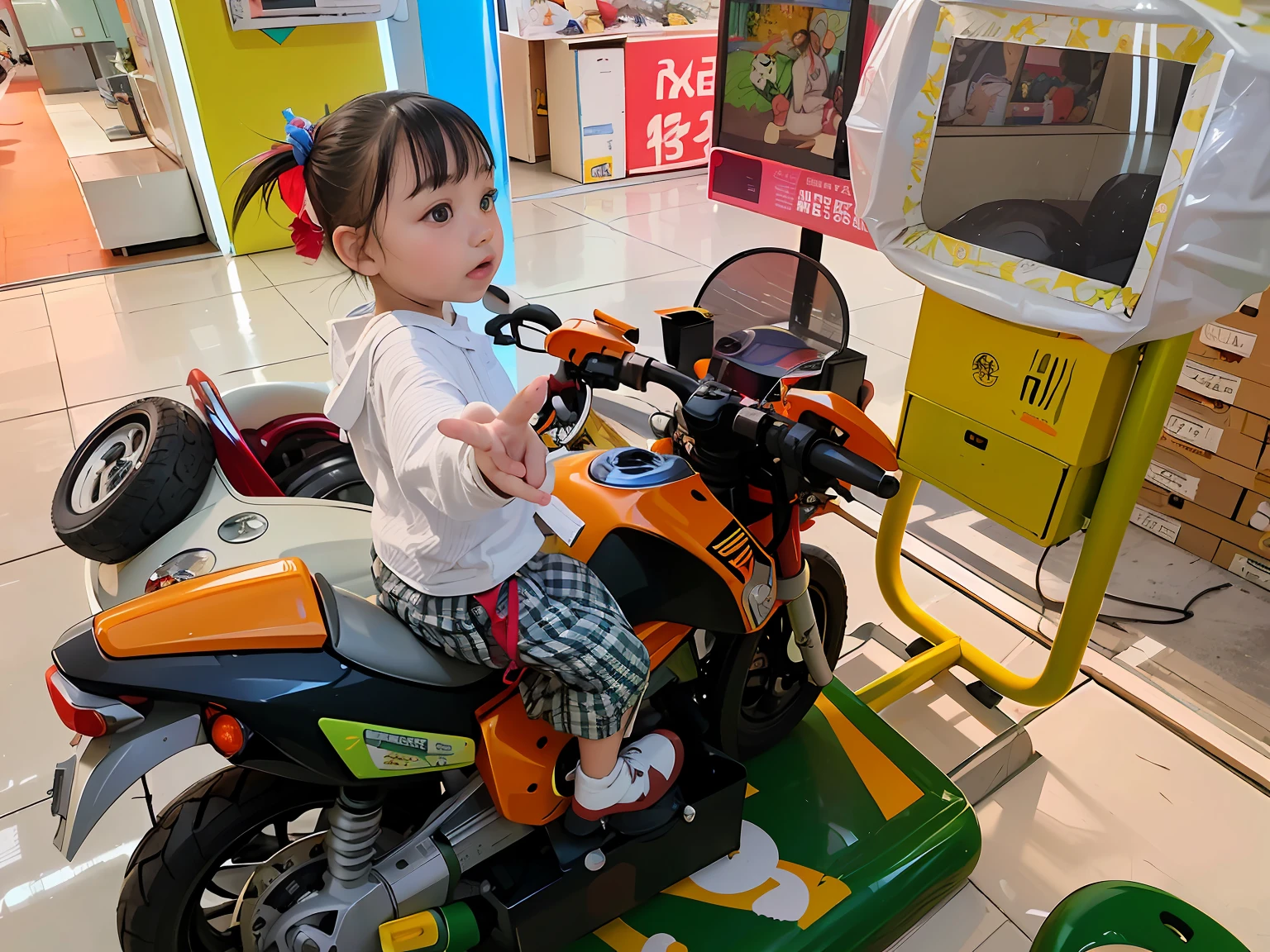 There was a riding a toy motorcycle in the store, riding motorcycles, riding a motorcycle, trying to ride it, kid, reallyying to ride it, toddlers, sittg on the motorcycle, riding a futuristic motorcycle, sitting on cyberpunk motorbike, taken with sony alpha 9, riding bikes, taken with the best dlsr camera, in a mall