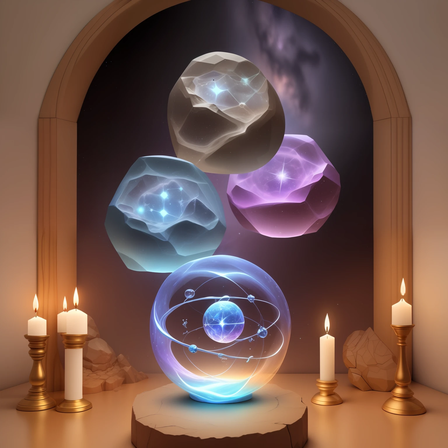 Sigilo, piedra ,simbolo ,magia, maria rosa ,cosmico, cruz, universo , 3d, realistas