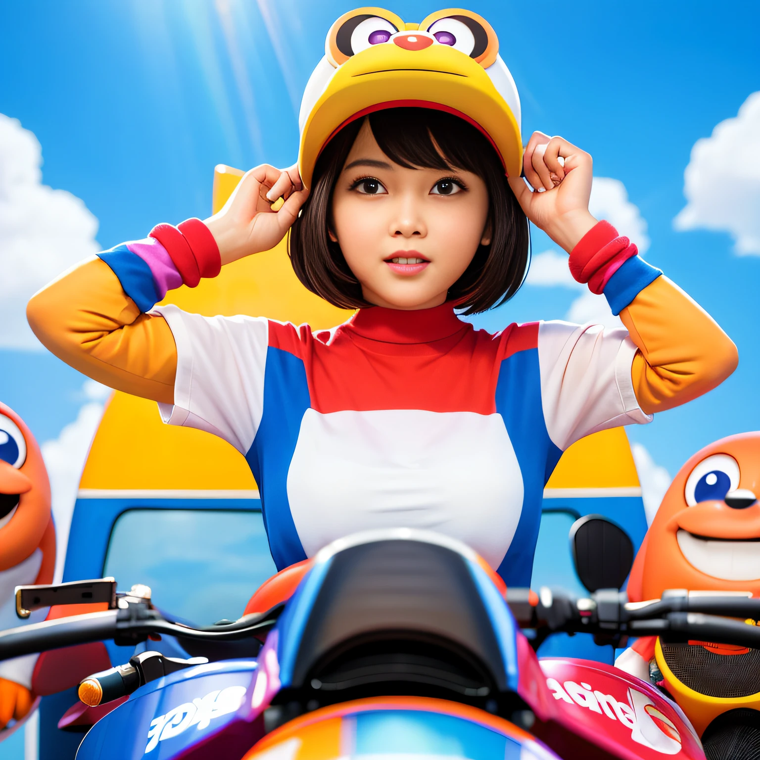 cartoon character dora dora dora dora dora dora dora dora dora dora dora dora dora dora dora dora dora dora dora, dora dora dora dora dora dora dora dora dora dora dora dora dora dora dora dora dora dora dora dora dora,Doraemon, japanese mascot, by Murakami, author:Murakami Kagura, takashi murakami art style, 😃😀😄☺🙃😉😗, Bigboobs,engines , the motorcycle, racer, Colorful light,neon numbers,Mario Kart,WALL-E robots, Causeway Bay Report,velocity,offset,heavenly body,rays of moonlight, police officers, toyko,(Tokyo Film Draft) (Skin texture,More hair),Oily skin,((softlighting)),,many hair colors(full bodyesbian,far away from camera),,Bigboobs,Cartoon slogans,cartoon character,Q version characters