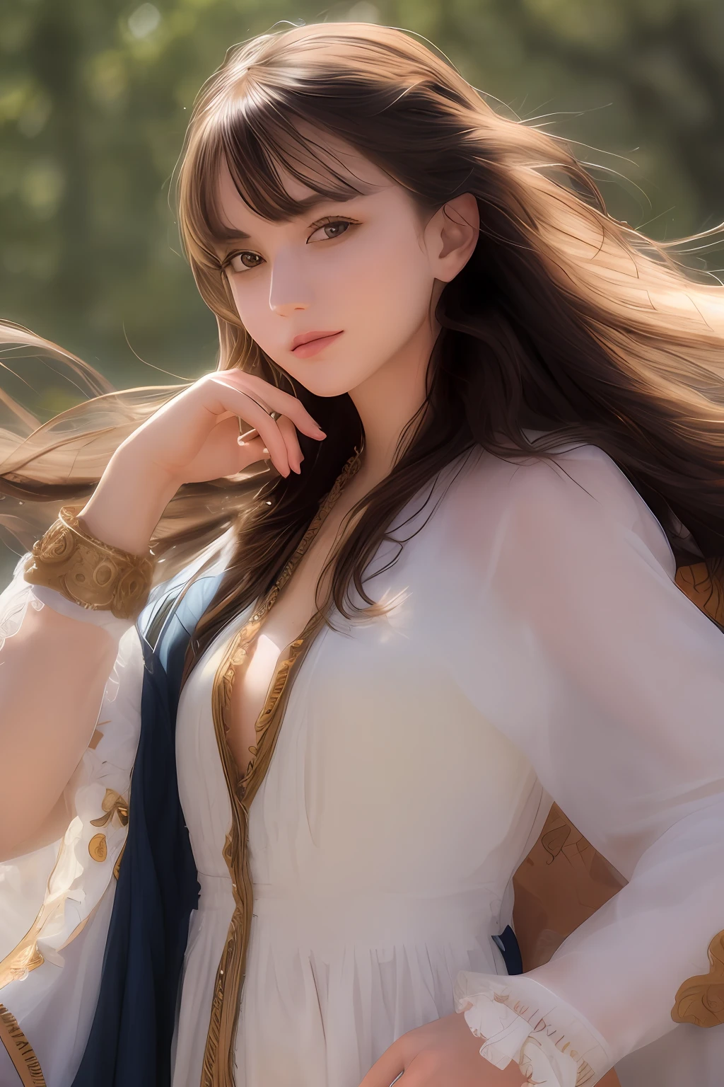 Blindfolded,8K,Ultra photo realsisim,ancient wind,s girl,the golden ratio,Impeccable
