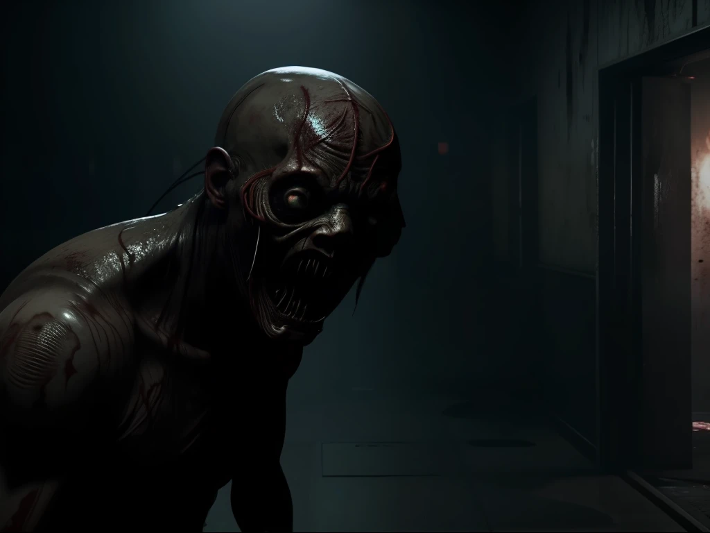 Silent Hill, STD Horror, Peeling, Intense, Dark, Horror, Creature, Horror Living Hell Brutal Overwhelming Fear Pain Emotion Cinematic dynamics, Extreme detail, hdr,4K, Ultra HD details, Hyper-realistic octane rendering Unreal Engine