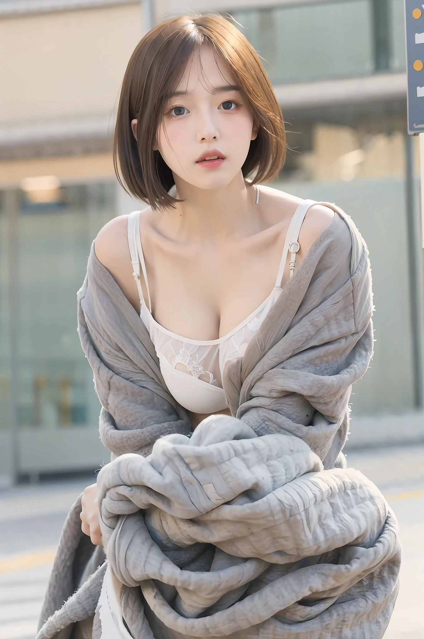 Unbeatable masterpiece, perfect artwork, ((perfect female figure)), short hair, blonde, skinny, realism, solo, (realism: 1.4), best quality, ultra high resolution, 1girl, porcelain, kpop ido, full body, (c cup), low neckline, beautiful, masterpiece, best quality, very detailed face, perfect lighting, solo, plain makeup, best quality, super high resolution, (realistic:1.4), super detailed, masterpiece, best quality, 👍 ulzzang - 6500-v1.1