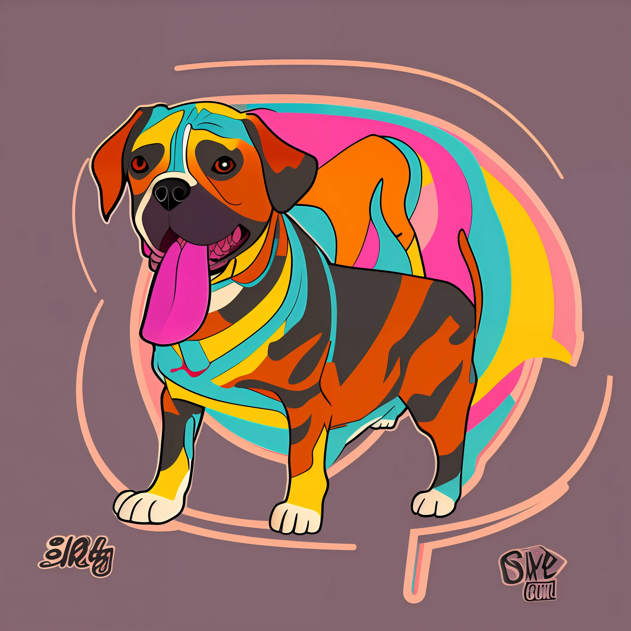 Create a dog anime-style logo with colors that match black that reference a Pitbull with sausage in its mouth --auto --s2