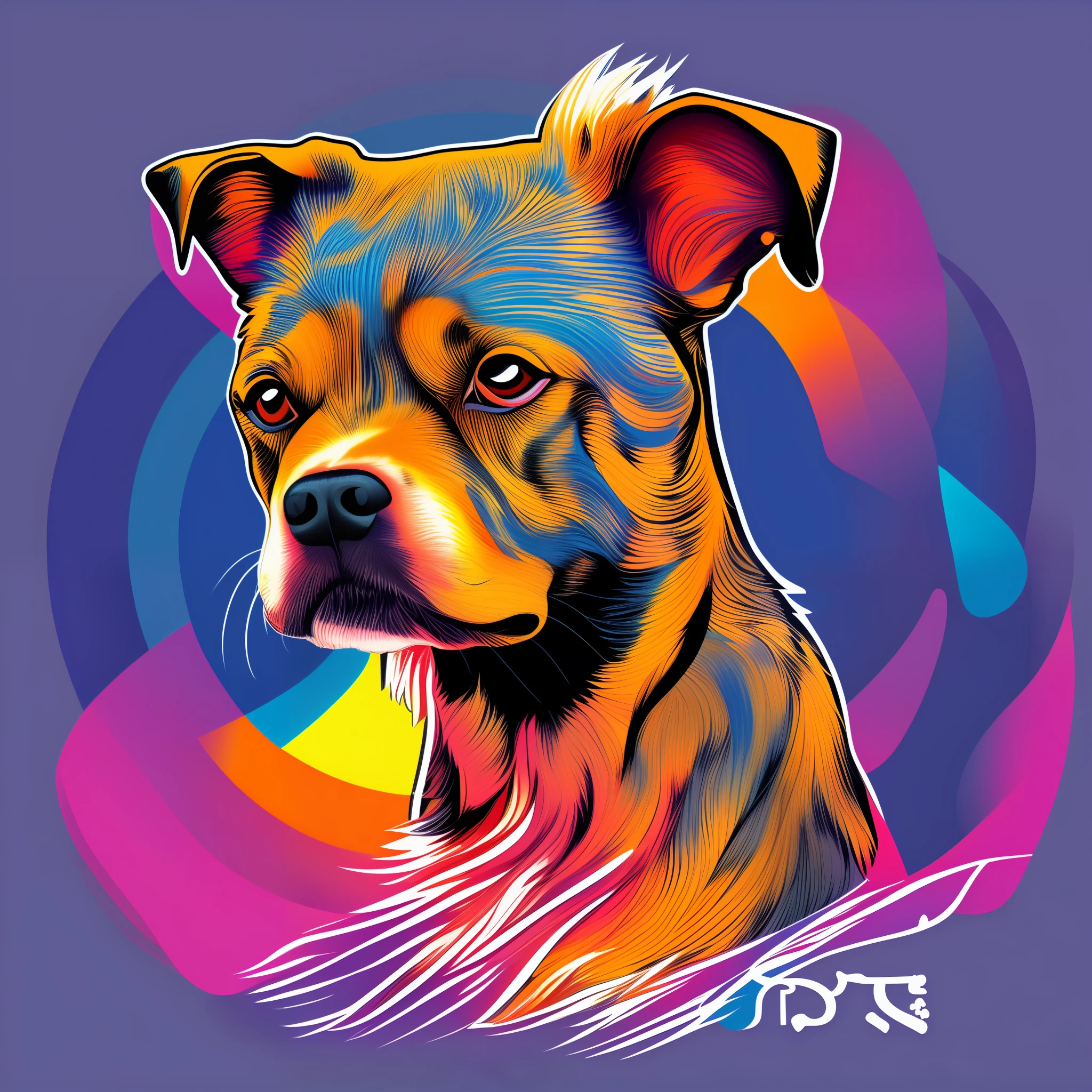 Create a dog anime-style logo with colors that match black that reference a Pitbull --auto --s2