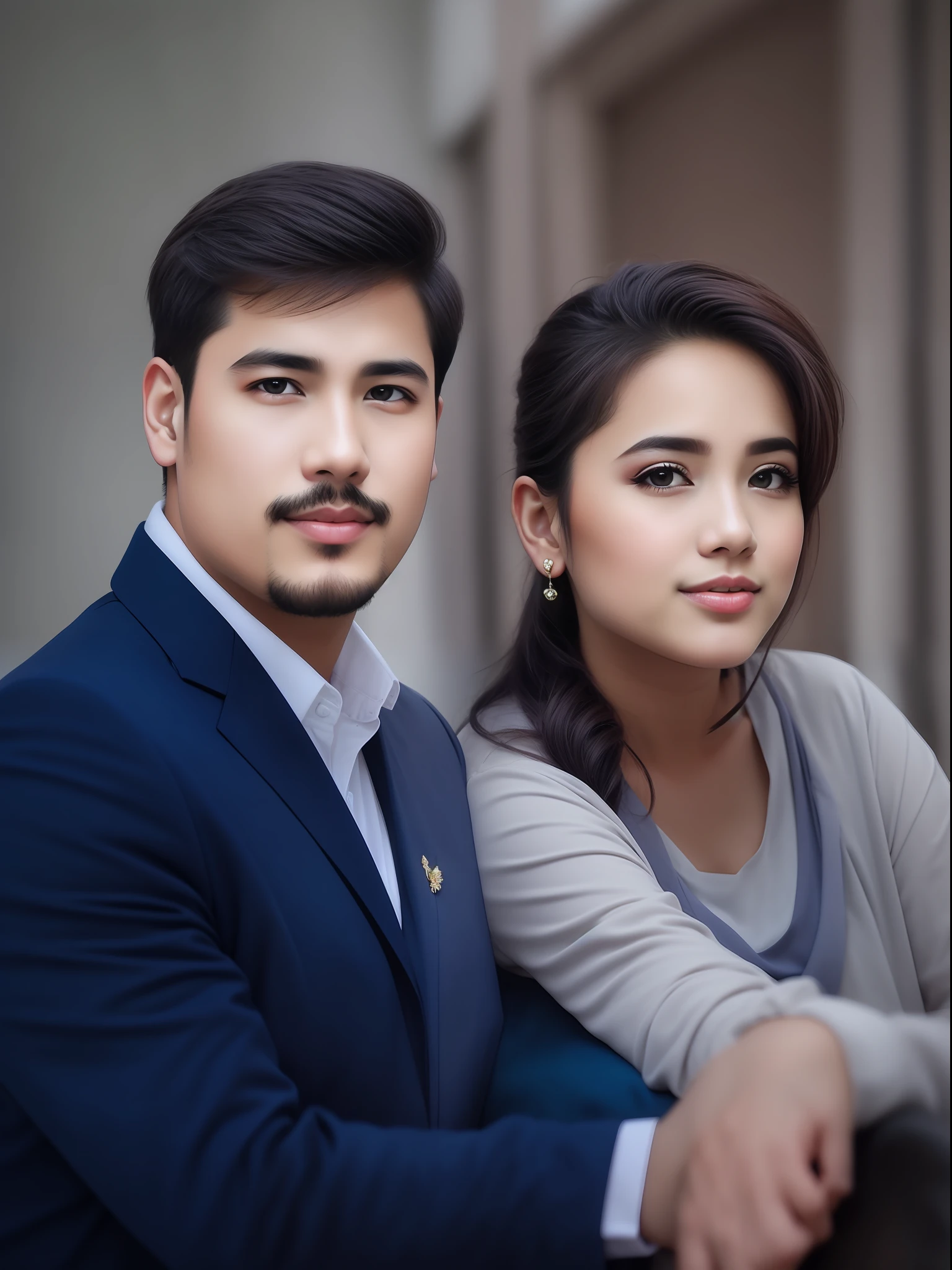 Romantic pose change background romantic