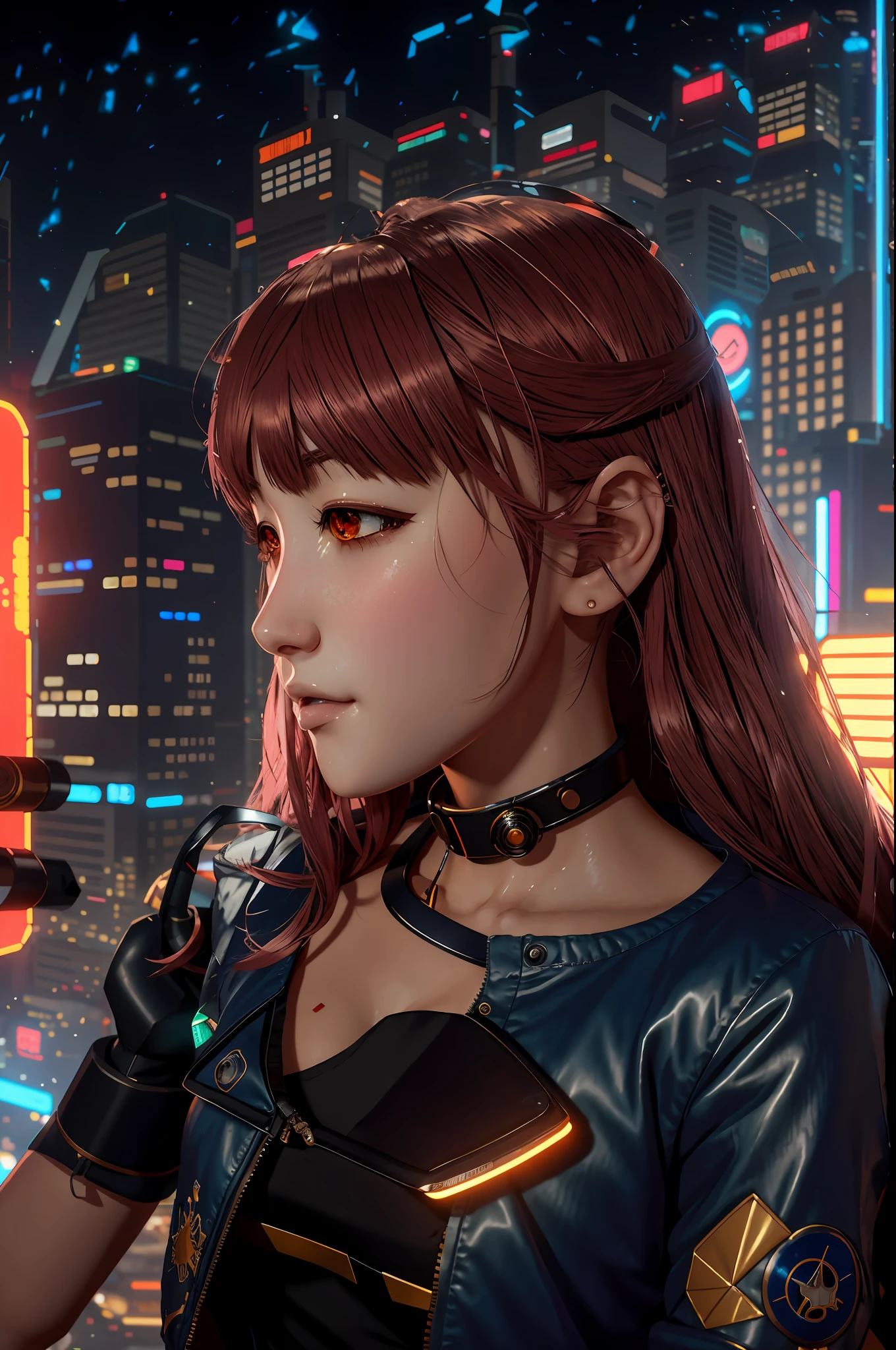 anime girl in short shorts and jacket standing next to giant robot, artwork in the style of guweiz, cyberpunk anime girl mech, trending on cgstation, guweiz, by Russell Dongjun Lu, digital cyberpunk anime art, ross tran 8 k, guweiz on artstation pixiv, girl in mecha cyber armor