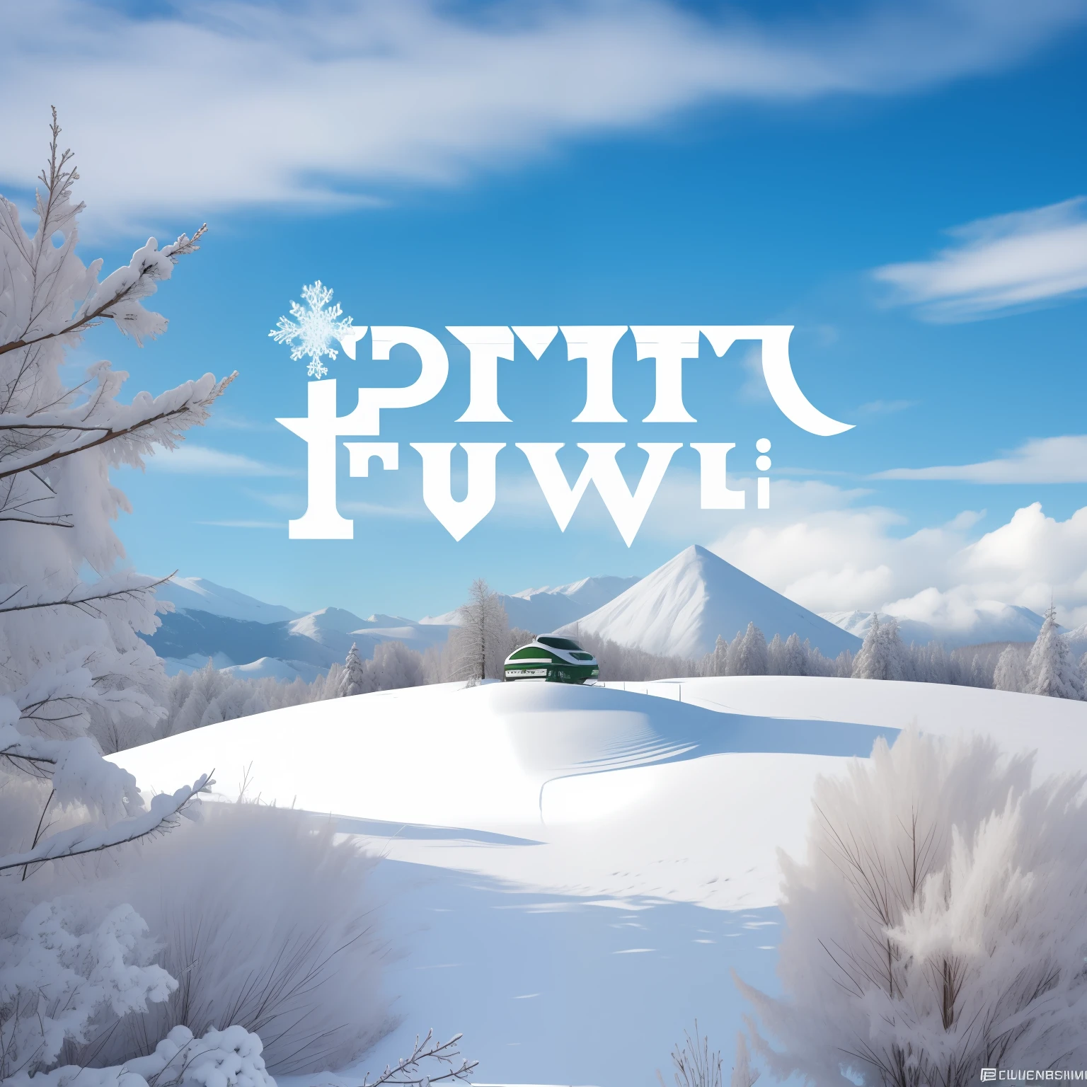 criar uma logo com a palavra frost,coloca uma neve no fundo