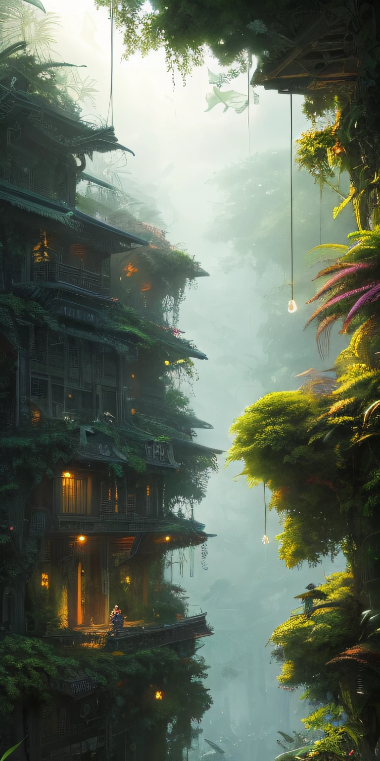 Digital illustration, Detailed and intricate, The dense jungle is full of exotic plants and animals, Sunlight shines through the canopy,Produces a mottled effect. In the style of Yoshitaka Amano and Hayao Miyazaki, Masterpiece, Proportional, Detailed, trending on artstationh, Beautiful lighting, Realistic, Intricate, Award-Awarded, 4K, highest quality
Award-winning, 4K digital painting in the style of Yoshitaka Amano. Detailed and intricate depiction of a zombie apocalypse, cleverly capturing the chaos and drama of the scene. Beautiful lighting and cinematic composition make this piece a true masterpiece, trending on artstationh