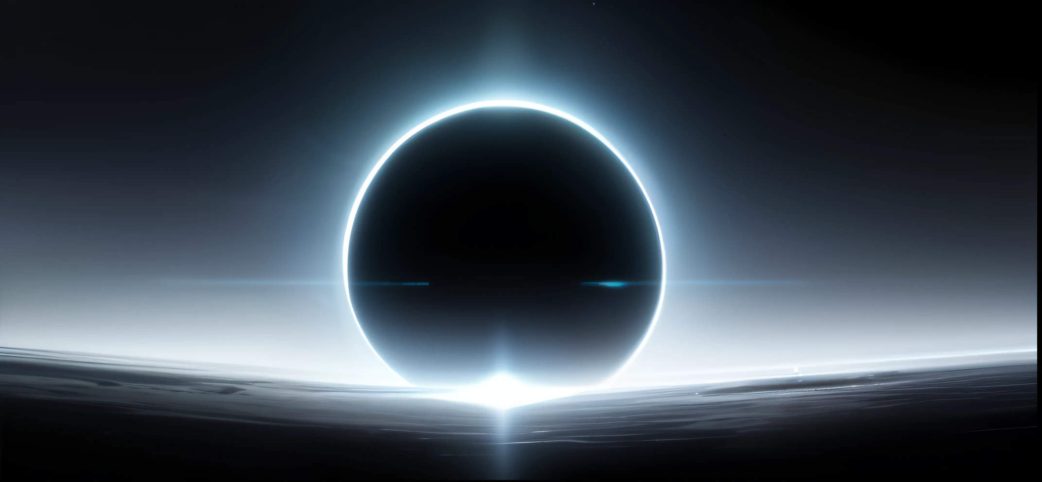 Close-up of the planet in front of the planet, Interstellar halo, The aura is infinite, cinematic opening shot, The aura is infinite!!, cinematic keyframe, Interstellar Origins 100i, cinematic scifi shot, parhelion atmospheric halos, shattered sky cinematic, Halo. rendering by octane, Starcloud. voluminetric lighting