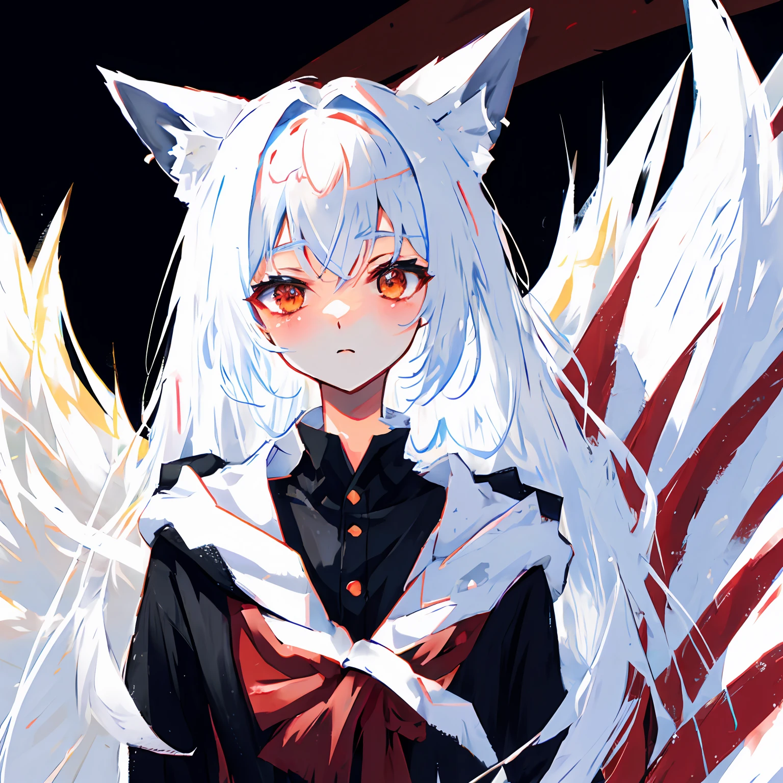 White-haired red-eyed fox girl Lori