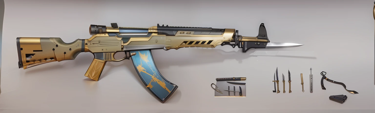 knife，bayonet，golden