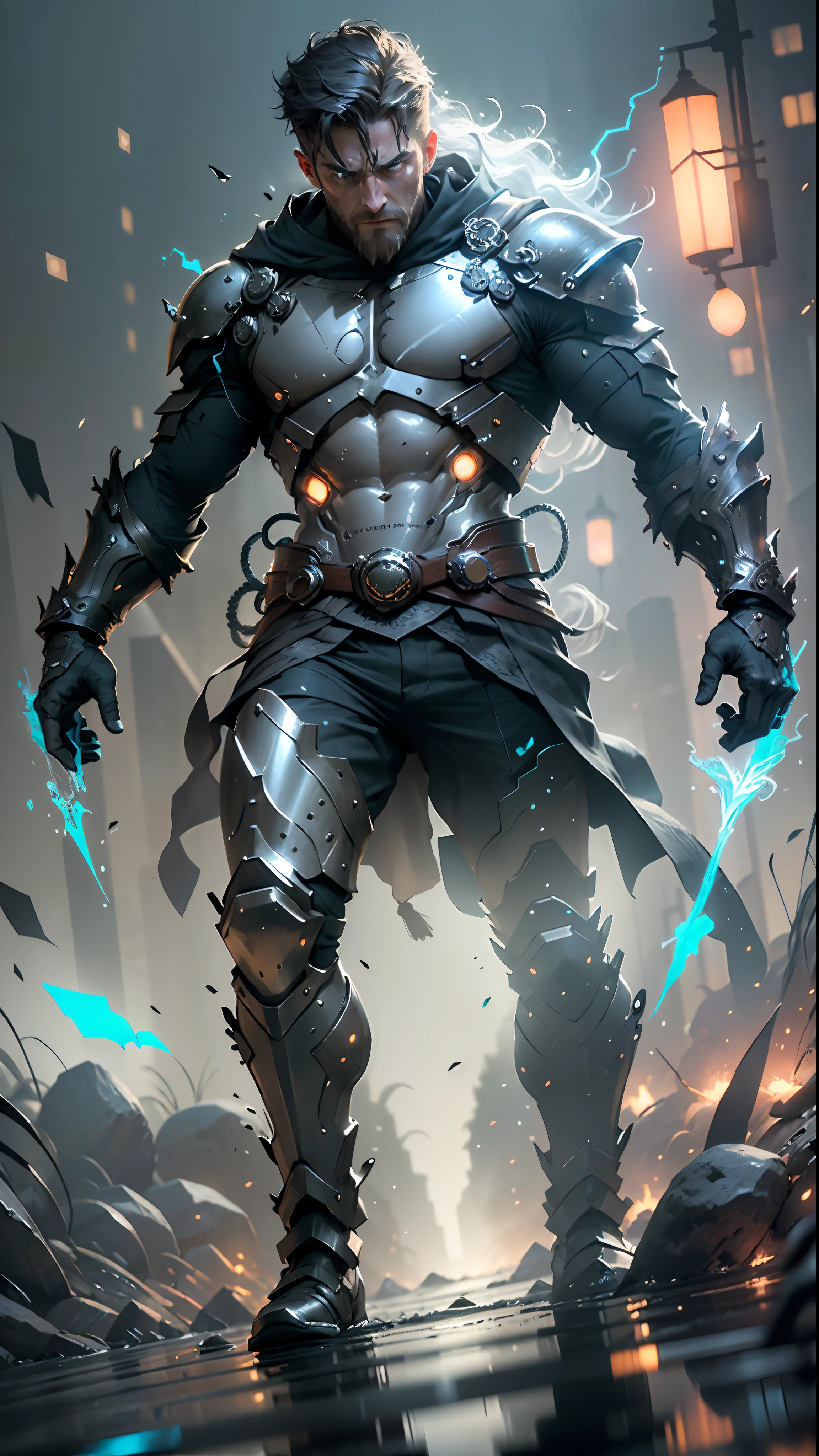 **3D look, A stunning full body portrayal of gerrard butler as leonidas in the 300 movie in the midst of an intense nighttime battle. Nightmare. Japanese style. Cyberpunk. lightning. The dynamic composition showcases the powerful, fluid movements, with muted hues that heighten the dramatic action. impressive, surreal, cinematic lighting, cinematic photoshot, extremely detailed and complex, VFX volume fog around, nighttime, super max, surreal, super detailed, high contrast, Rtx on, Hdr, photography, realistic, dof on, fov on, motion blur, lens flares on, 50mm Prime f/ 1. 8, White balance, Super resolution, Megapixel, ProPhoto RGB, VR, high, epic, Rear half lighting, Lights background, natural lighting, incandescent light, fiber optic, mood lighting, cinema lighting, studio lighting, soft illumination, volumetric, contrast, dark lighting, accent lighting, projection global illumination, Screen space global illumination, Ray tracing global illumination, Red fringing light, 45% cold color grading, Optics, Scattering, Glow, Shadows, hyperrealism, green glowing eyes, Caustic water, refraction water, exquisite detail, intric ately - detailed, ultra - detailed photography, high - sharpness, high reflection, award - winning photograph
