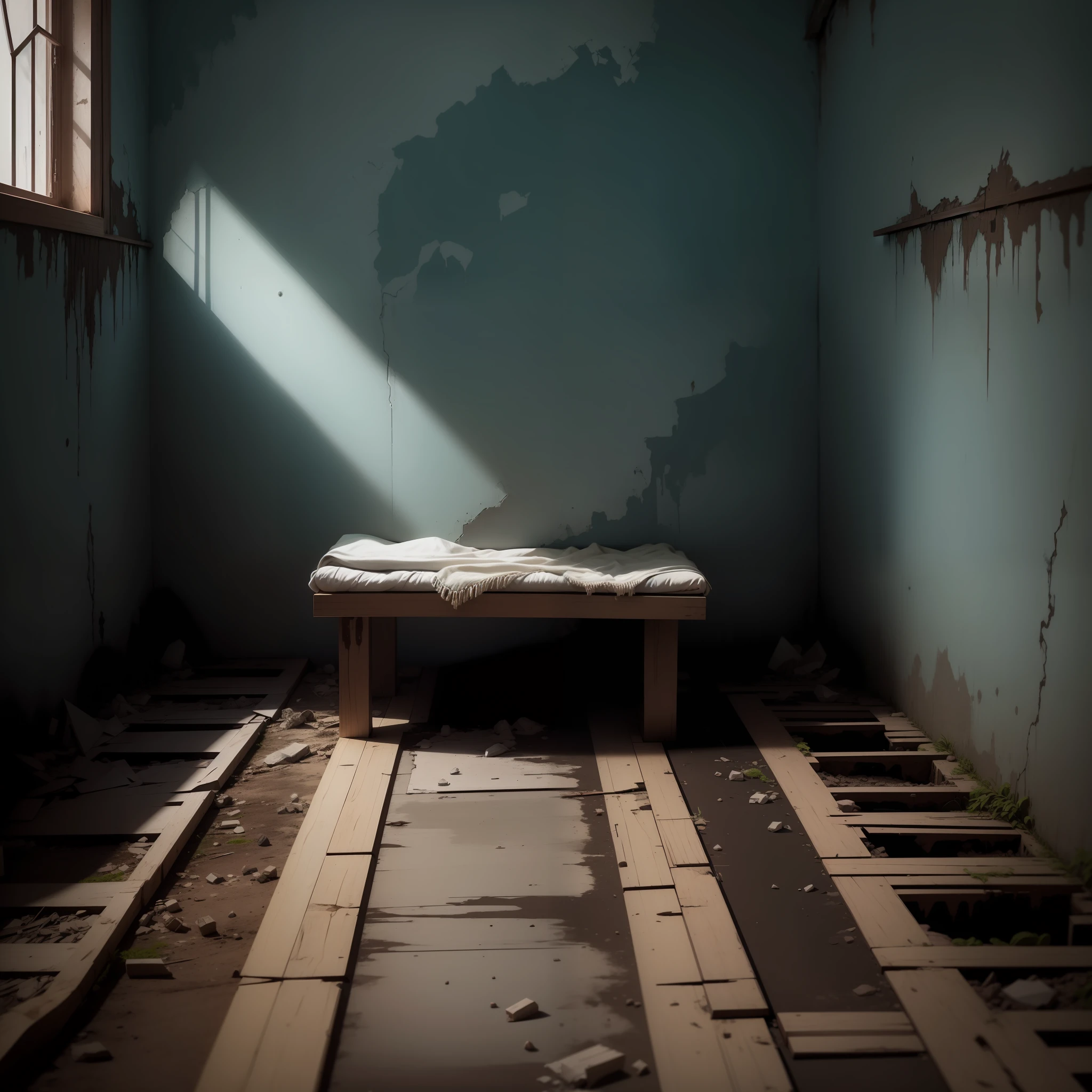 Paredes de uma casa abandonada casa suja terror casa assotadora (muito detalhes na parede)
(foco na parede) aluminado escura pouca luz dark realista detalhes 8k