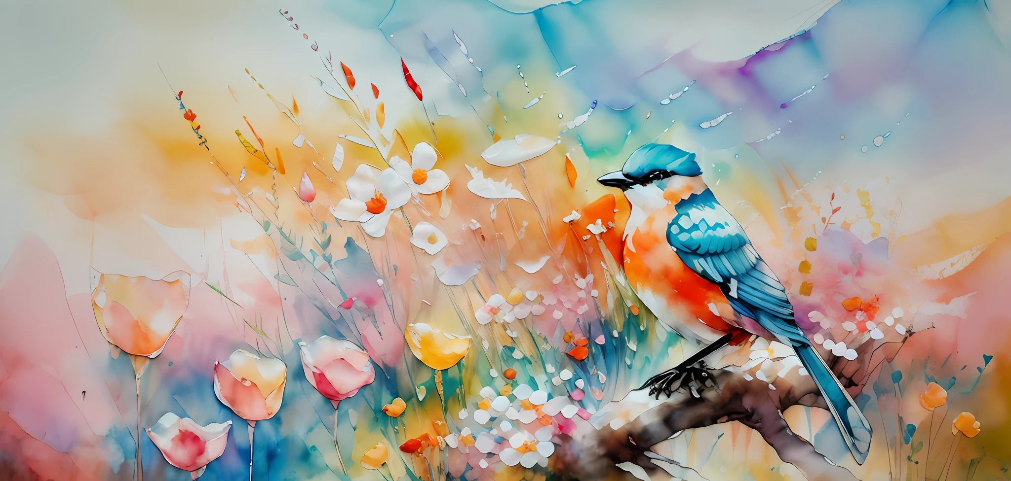 bird, sunrise, flower field, Alcohol ink and impasto mix painting, explosion,
yang08k, beautiful, colorful,
masterpieces, top quality, best quality, official art, beautiful and aesthetic,