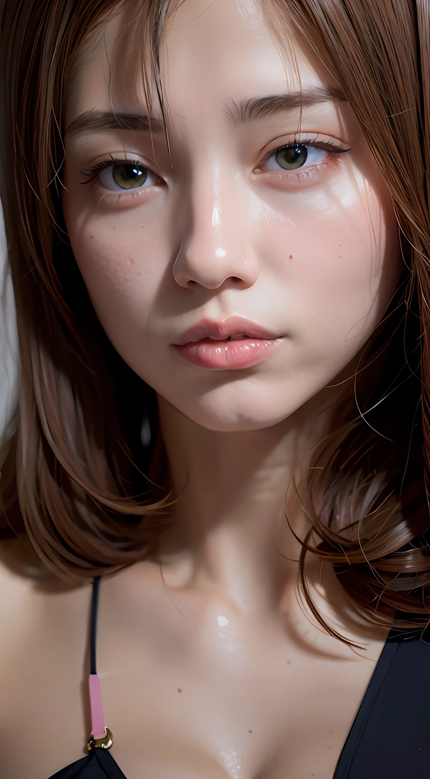Brown hair、poneyTail