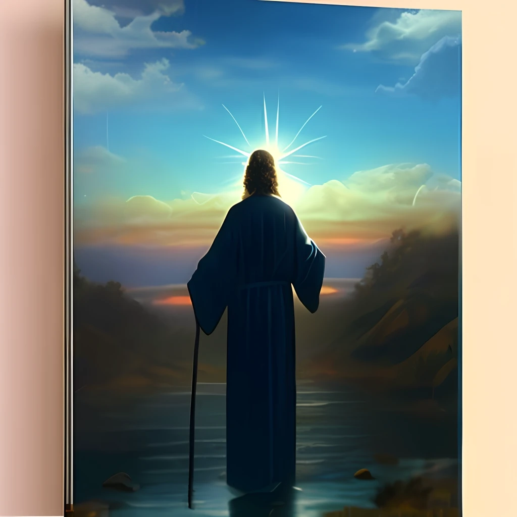 Jesus looking from heaven