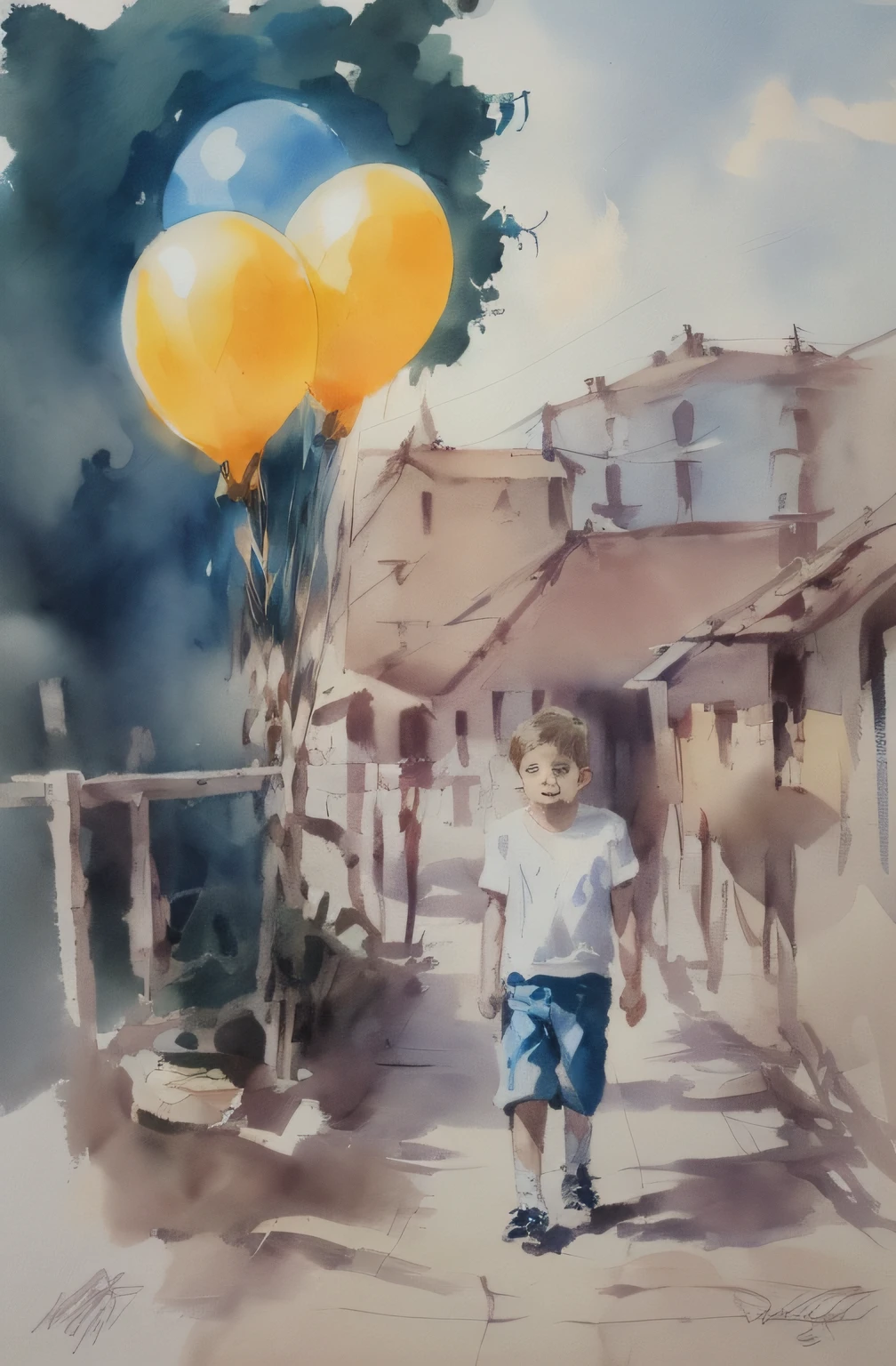 Title: "Festeirinho, the Enchanted Junina Balloon"

Prompt Description:

In this drawing, we will explore the exciting adventure of a group of children who decide to create a unique and special Junina balloon with a touch of magic! The setting is a typical Brazilian village, all adorned for the Junina festivities, with colorful flags, bonfires, and plenty of excitement.

The main character is Joãozinho, a creative and energetic little boy who is passionate about Junina celebrations. Joãozinho has a brilliant idea to create a balloon that comes to life and becomes an adorable Junina creature.

The materials used to build the balloon are colorful paper, patterned fabrics with Junina motifs, and lots of typical decorations like ribbons and bows. The children work as a team, each adding a special detail to the balloon.

Upon finishing the balloon, they notice a shooting star crossing the sky. In that magical moment, the balloon comes to life! It opens its eyes, smiles with a mouth adorned with freckles, and a cute little nose appears on its face.

The balloon introduces itself as "Festeirinho" and expresses gratitude for being created with such care by the children. It becomes excited about the prospect of participating in the Junina festivities and spreading joy throughout the village.

Festeirinho has the ability to fly on its own, guided by the children's desire to bring happiness and fun to the celebrations. It becomes a true companion to the children, embarking on magical adventures around the village with them.

During the Junina celebrations, Festeirinho becomes the sensation of the place, attracting everyone's attention with its cuteness and charm. The children discover that when they make a wish with a pure heart, Festeirinho uses its magic to make it come true, creating unforgettable moments for everyone.

The drawing portrays the joy of the Junina festivities, with lots of music, dancing, and typical foods. The children and Festeirinho have fun together, join