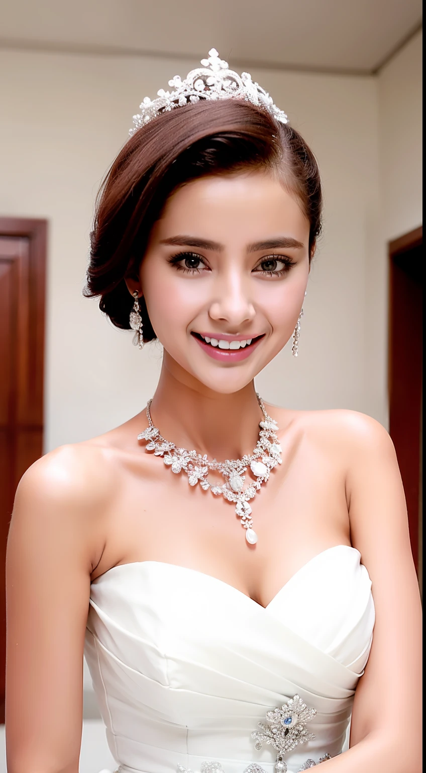 Fashion model 18 years old [[[[closeup cleavage]]]], [[[[boobgasm]]]], [[[[coll]]]], [[[[bshoulders]]]], perfect  eyes, Perfect iris，Perfect lips，perfect teeth，Perfect skin，Long face，Soft front light，hdr，Movie girl，long whitr hair，Long hair with a shawl，evening formal robes，The background is indoors，（pastel colour：1.2）