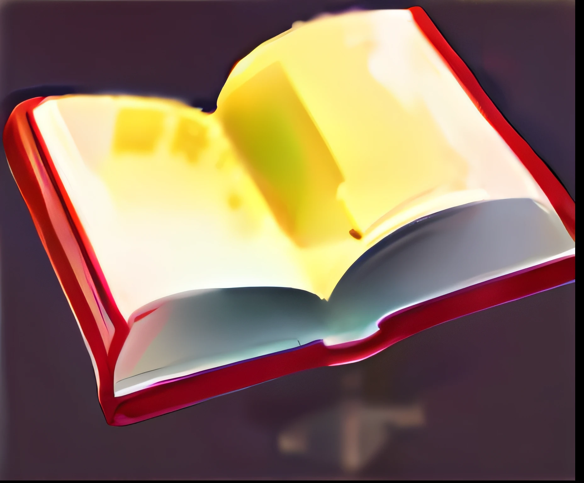 An open book has an inkwell with a quill in front of it on the right,gameicon,Game icon,cartoony