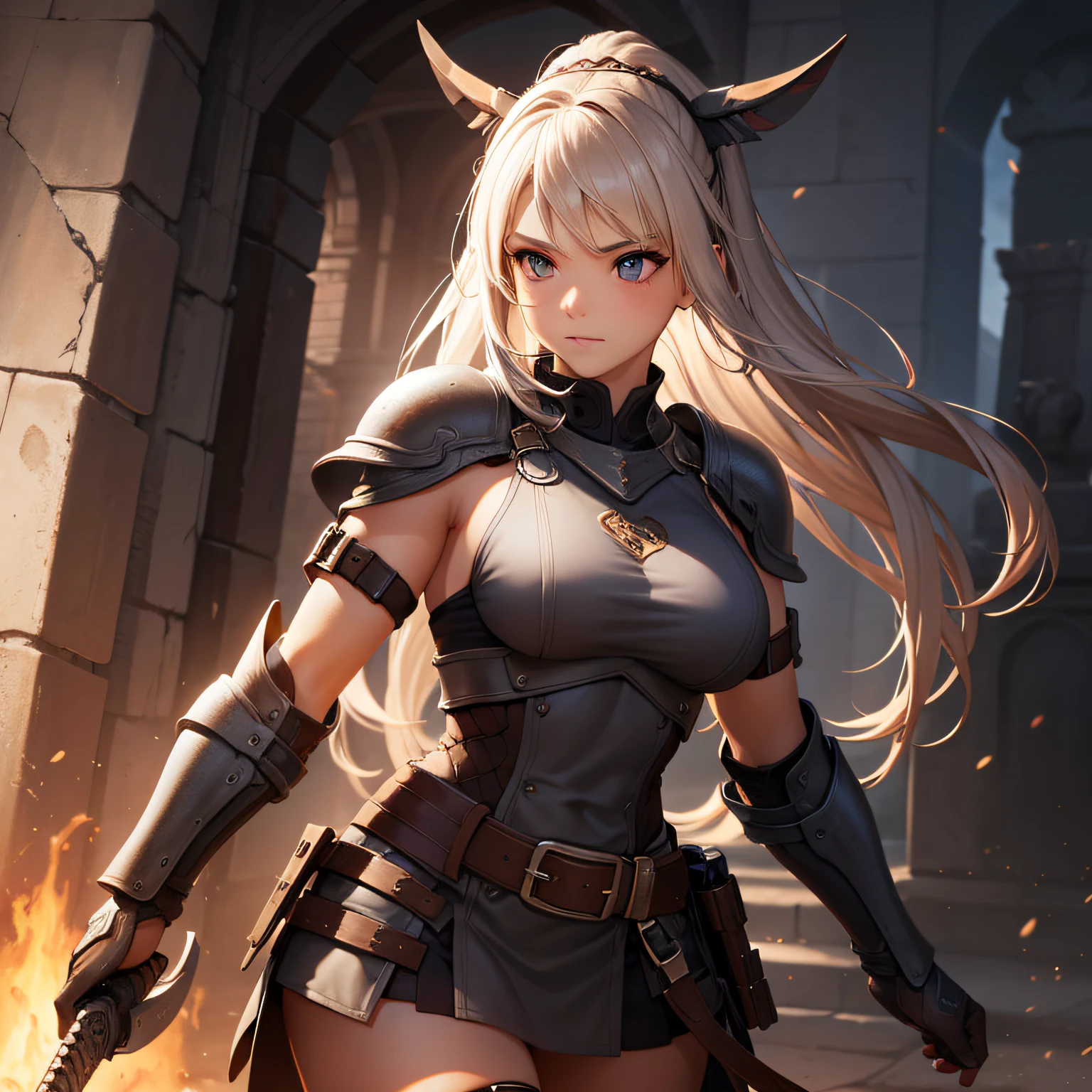 Pretty Female Warrior, Front view