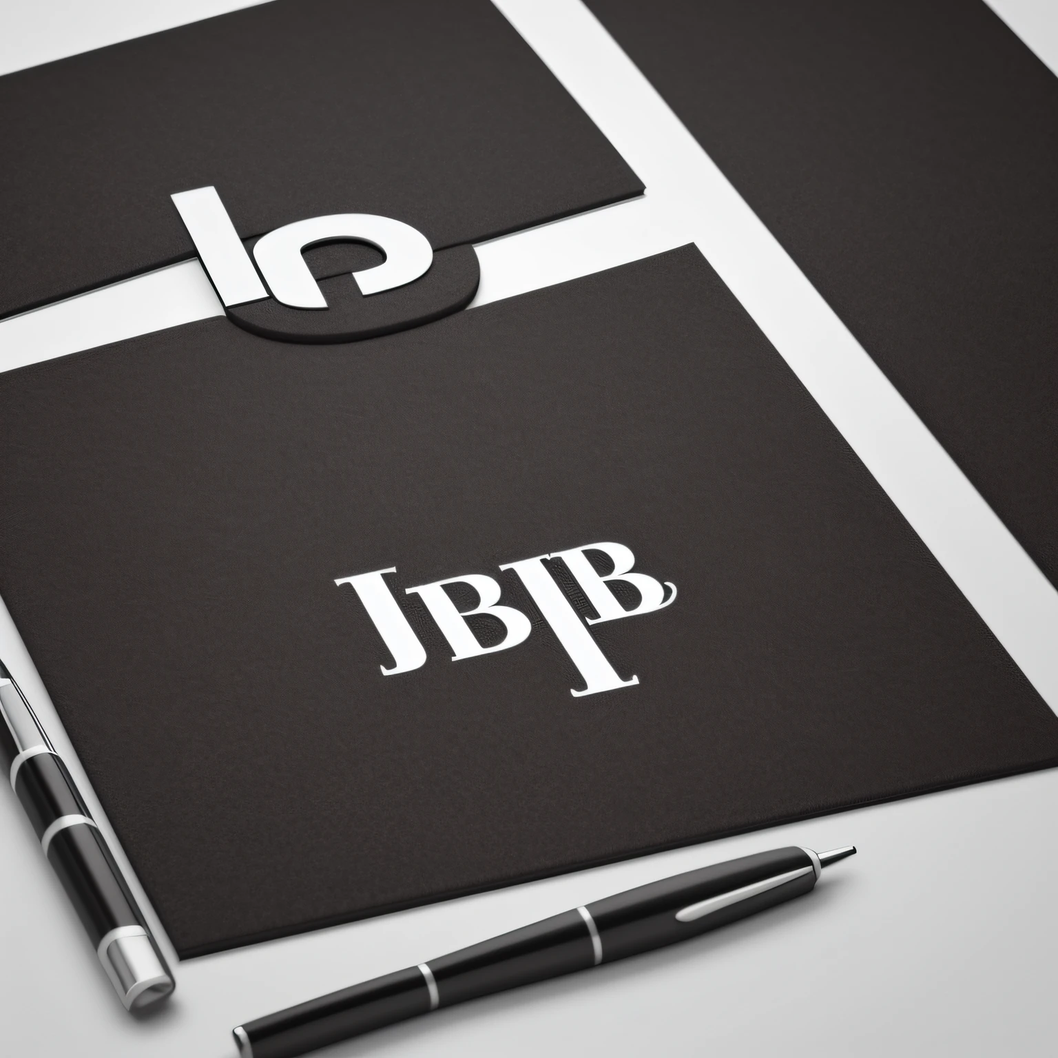 Design a cool logo with the letters J and B, Advertising, 32k hd, Flattening, black andwhite,Logo design