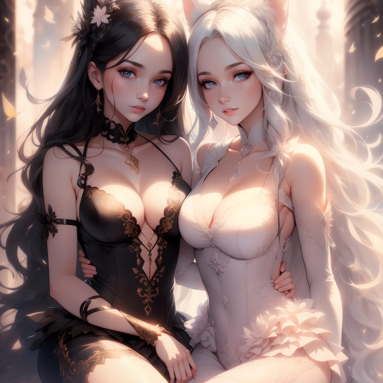 Two beautiful girls,Be affectionate