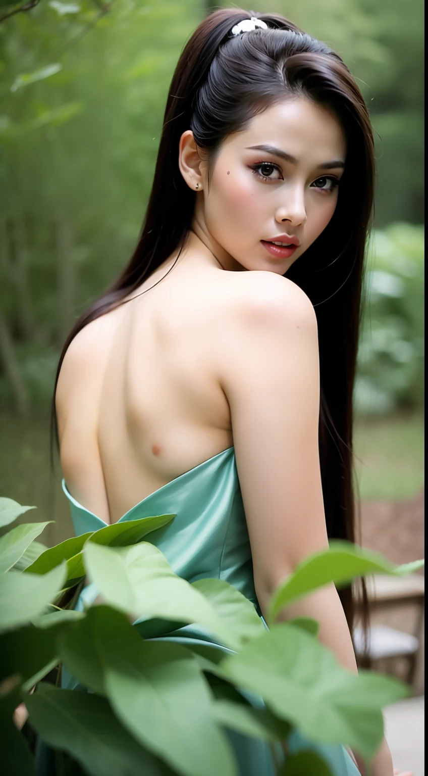 Fashion model 20 years old [[[[closeup cleavage]]]], [[[[boobgasm]]]], [[[[coll]]]], [[[[bshoulders]]]], perfect  eyes, Perfect iris，perfect lips，perfect teeth，Perfect skin，Long face，Soft front light，hdr，Movie girl，Casual，The background is green trees and fields，（pastel colour：1.2）