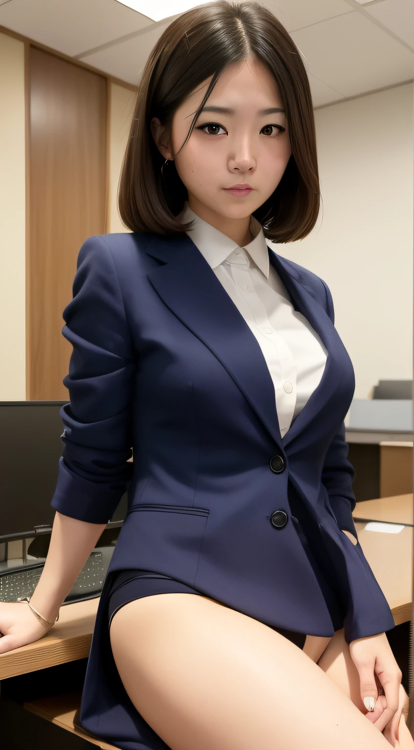 top-quality、masterpiece、ultra res、cute girl face、Office Lady、wears a suit、full bodyesbian、Famous actresses of Japan、very beautif