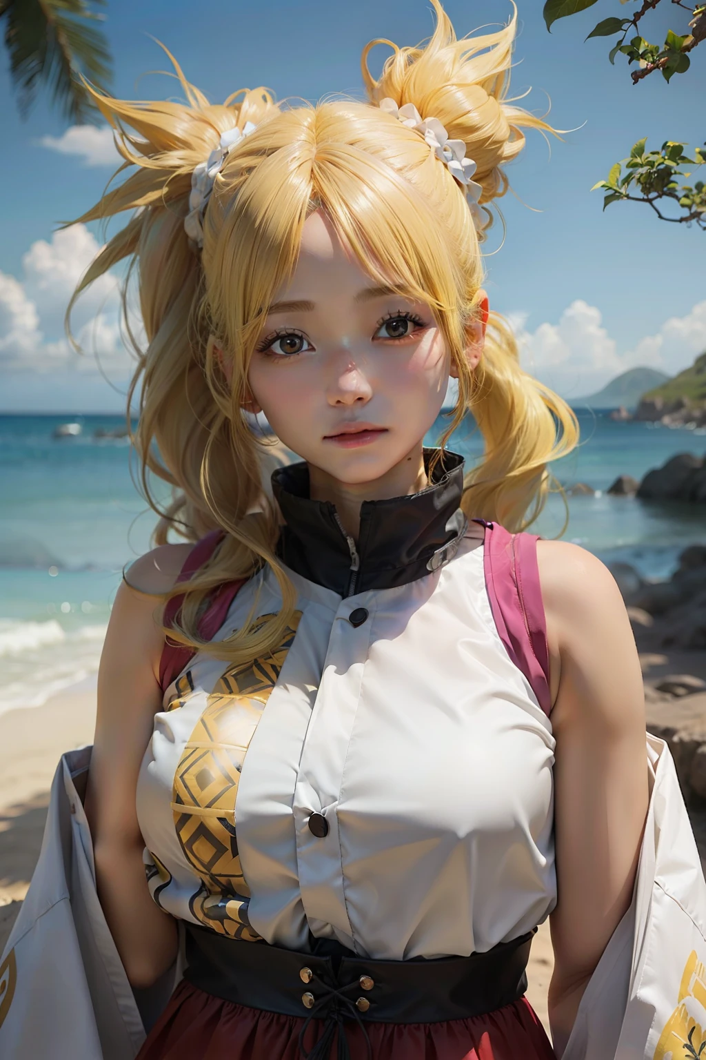 1girl, temari, hair yellow, realistic, ultra detail