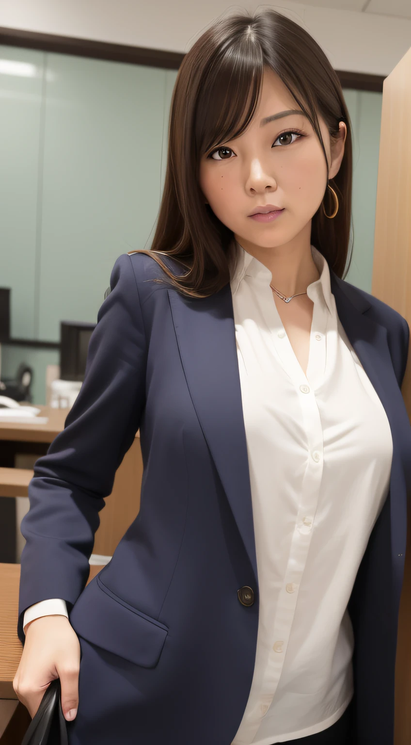 top-quality、masterpiece、ultra res、cute girl face、Office Lady、wears a suit、full bodyesbian、Famous actresses of Japan、very beautif、A sexy