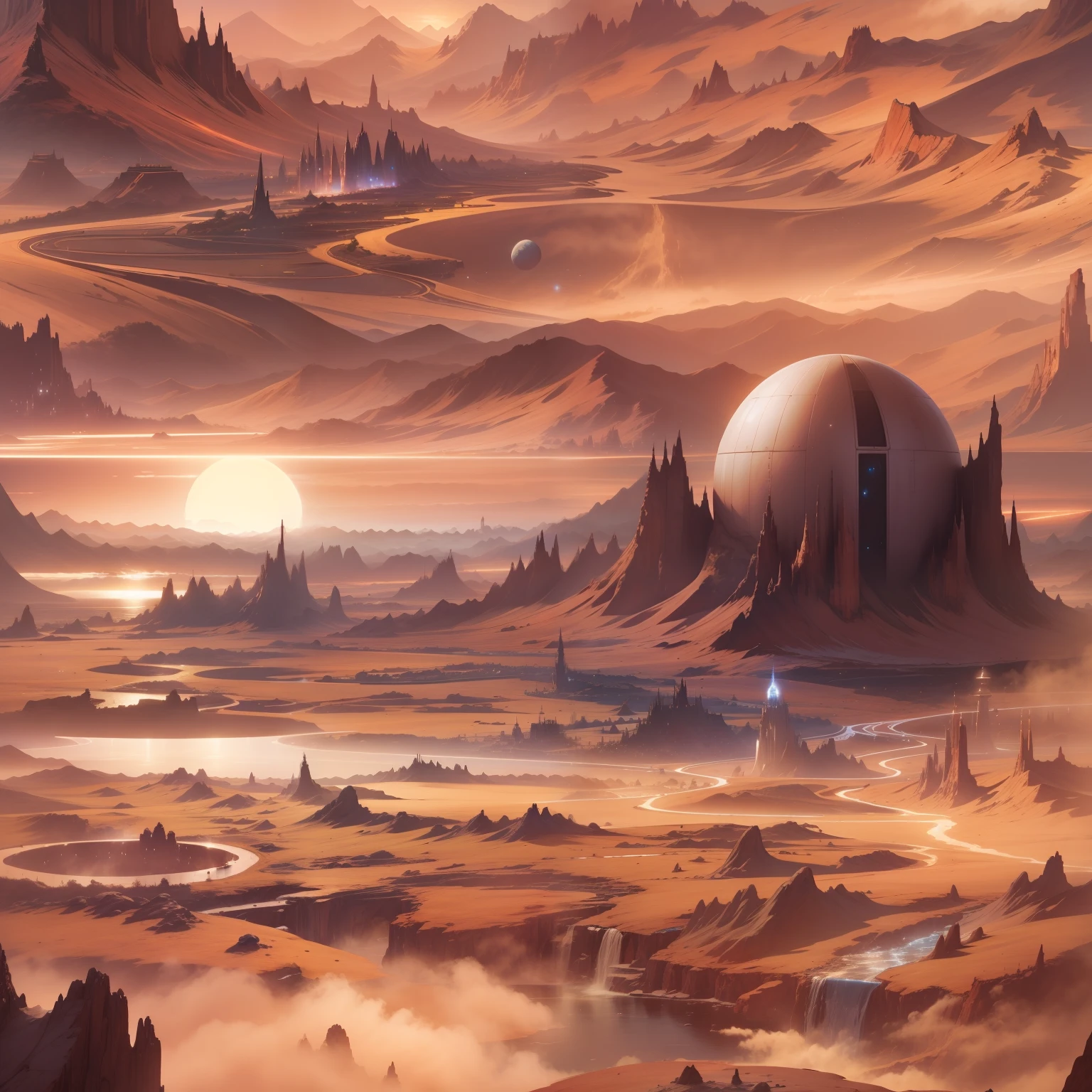 Paisagem,fantasia espacial, scientific fiction, Landscapes